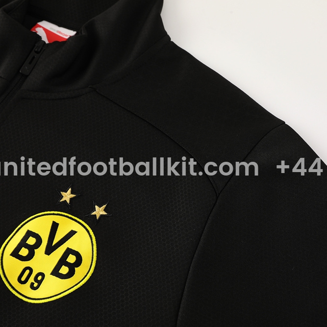 Unitedfootballkit.com | Dortmund 24-25 Jacket Training Tracksuit - Black and Yellow -Customize Name, Number and Patch | Worldwide Shipping