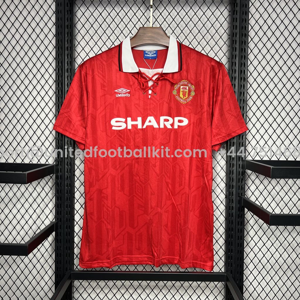 Unitedfootballkit.com | Retro Manchester United 1992-94 Home Jersey -Customize Name, Number and Patch | Worldwide Shipping