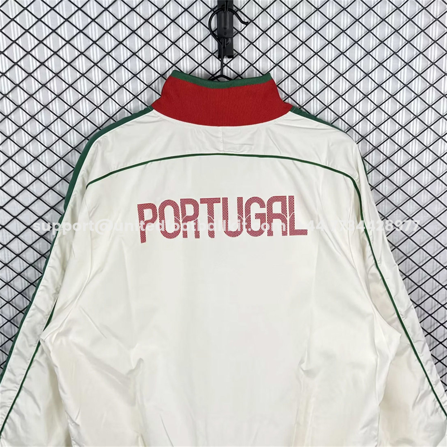 Unitedfootballkit.com | Retro Portugal 2010 White Windbreaker -Customize Name, Number and Patch | Worldwide Shipping