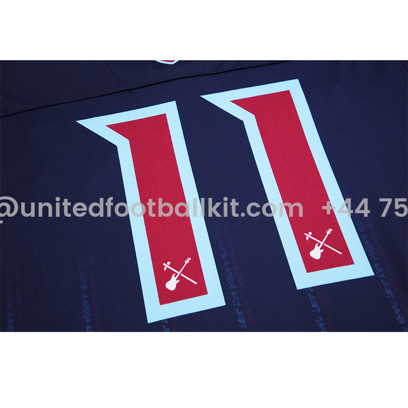 Unitedfootballkit.com | Iron Maiden x West Ham Away Special Edition Jersey - with 11 print -Customize Name, Number and Patch | Worldwide Shipping