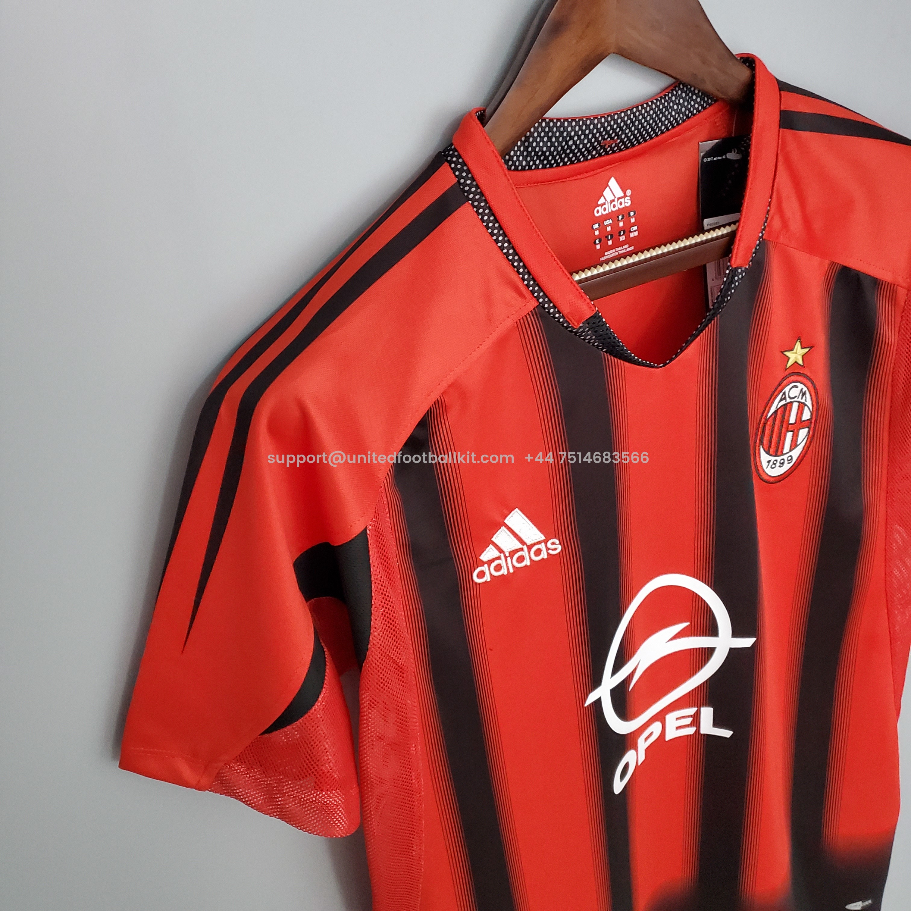 Unitedfootballkit.com | Retro AC Milan 04-05 Home Stadium Jersey -Customize Name, Number and Patch | Worldwide Shipping