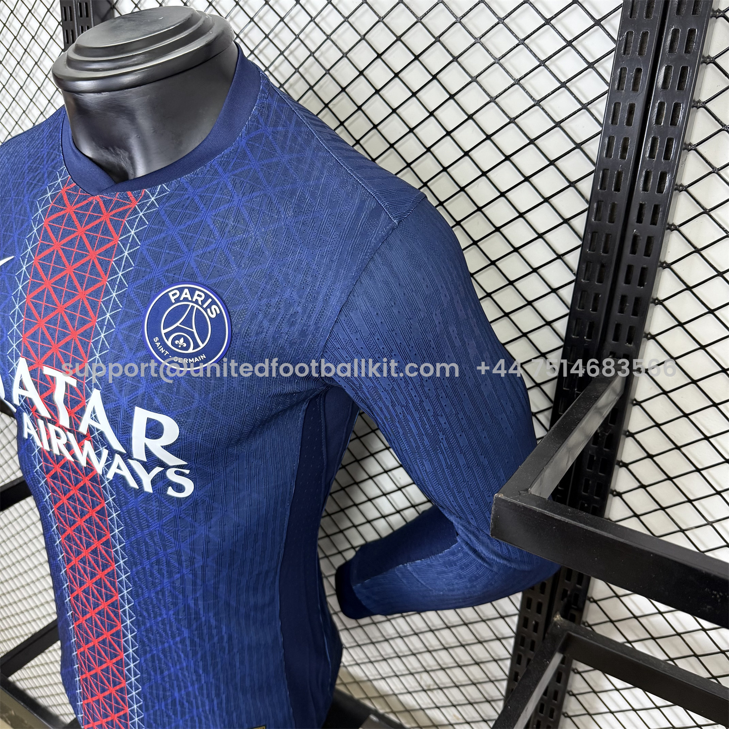 Unitedfootballkit.com | Paris Saint-Germain PSG 25-26 Home Long Sleeves Jersey - Player Version -Customize Name, Number and Patch | Worldwide Shipping