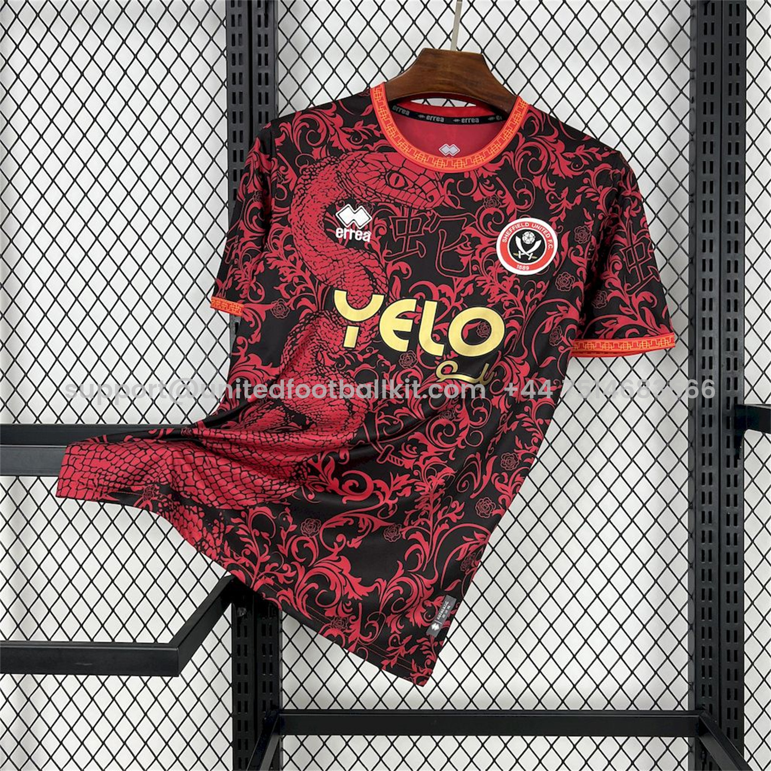 Unitedfootballkit.com | Sheffield United 24-25 Pre-Match Chinese New Year Jersey - Fans Version -Customize Name, Number and Patch | Worldwide Shipping