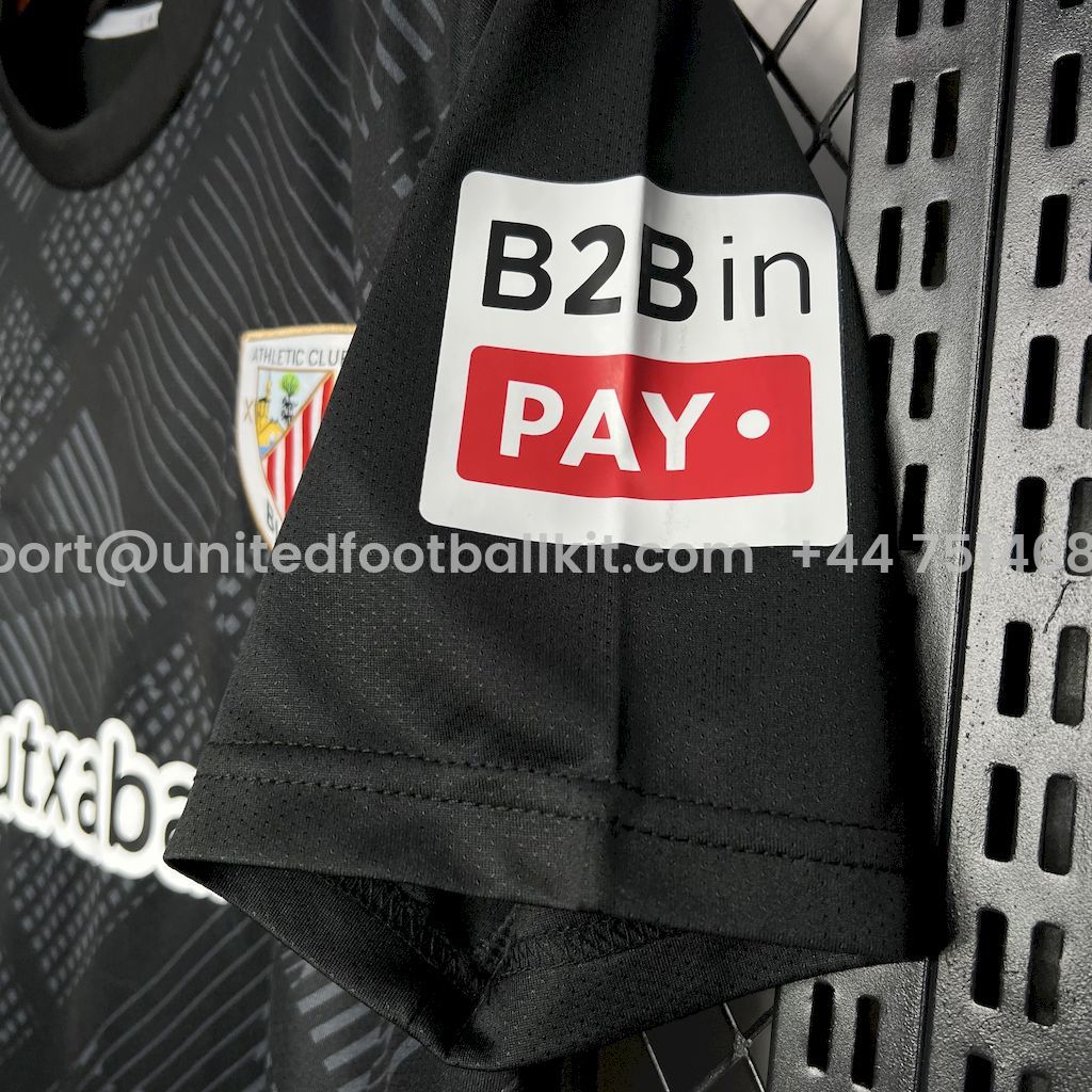 Unitedfootballkit.com | Athletic Bilbao 24-25 Black Goalkeeper Jersey - Fans Version -Customize Name, Number and Patch | Worldwide Shipping