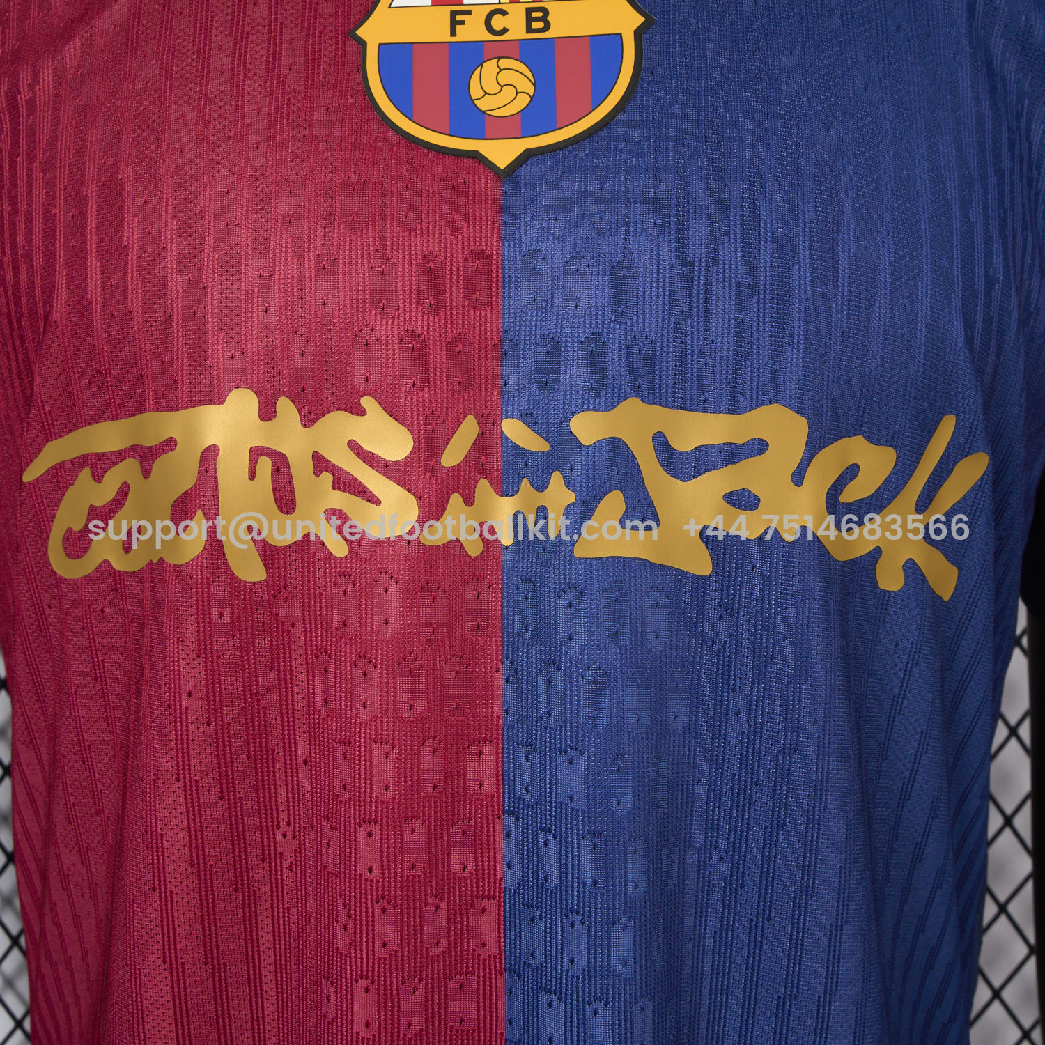Unitedfootballkit.com | Barcelona x Travis Scott New 24-25 Home Jersey - Player Version -Customize Name, Number and Patch | Worldwide Shipping