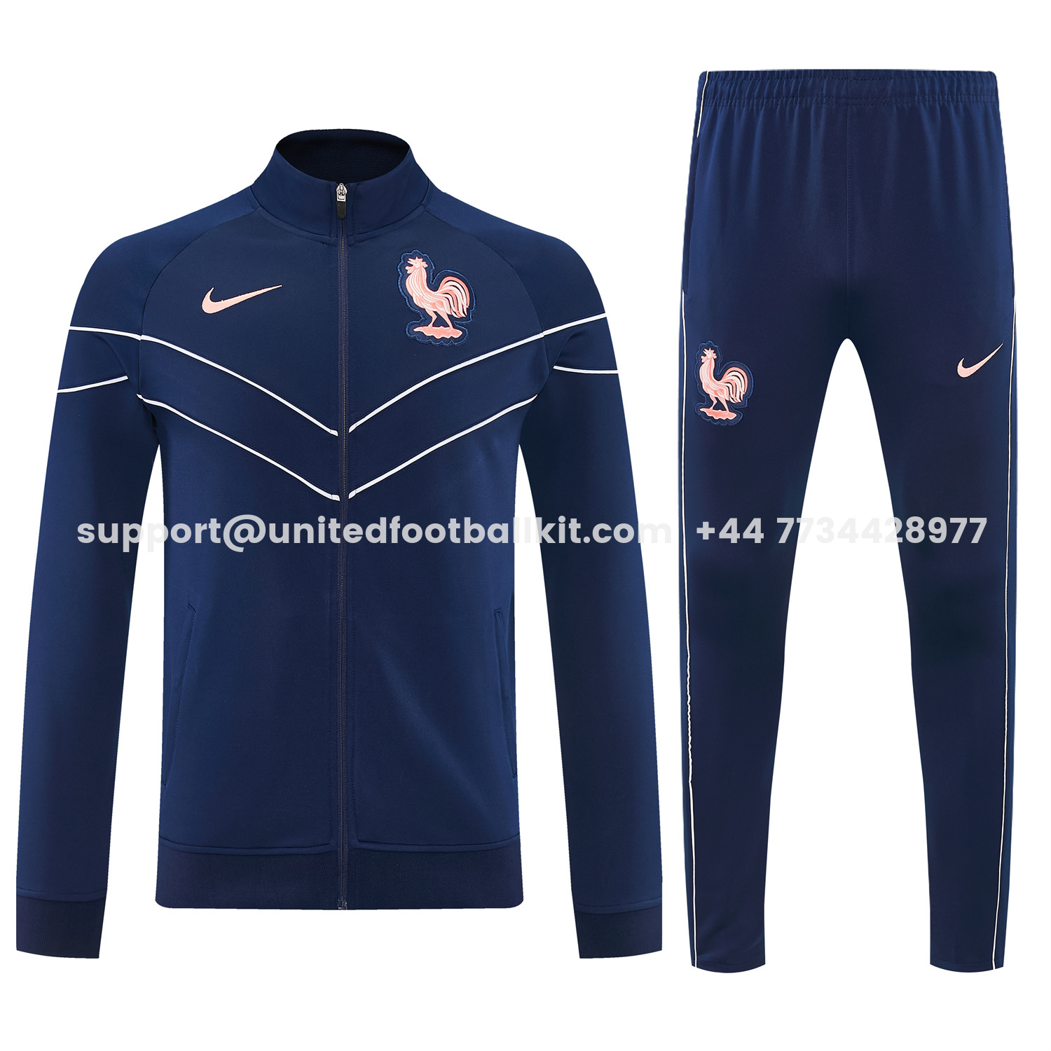 Unitedfootballkit.com | France 2026 Jacket Training Tracksuit - Dark Blue Jackets & Pants -Customize Name, Number and Patch | Worldwide Shipping