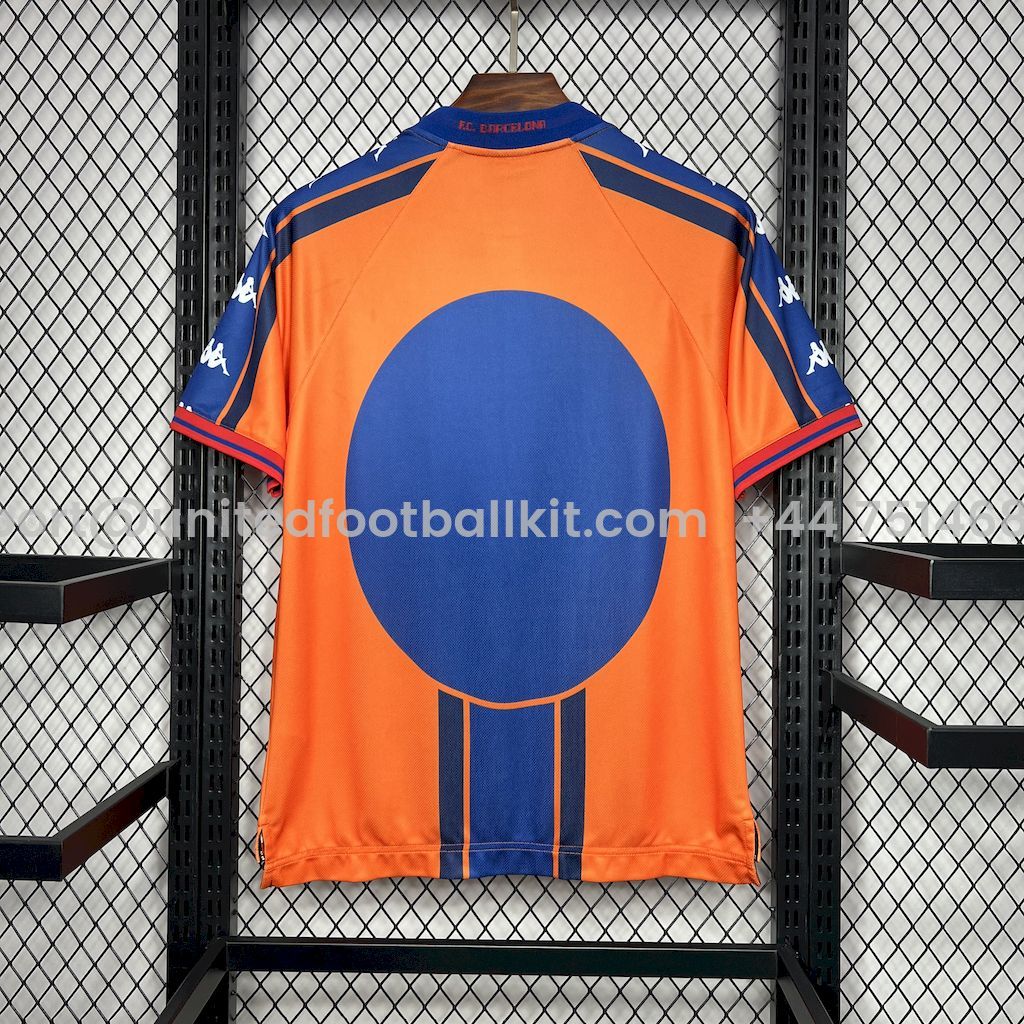 Unitedfootballkit.com | Retro Barcelona 1997-98 Away Jersey -Customize Name, Number and Patch | Worldwide Shipping