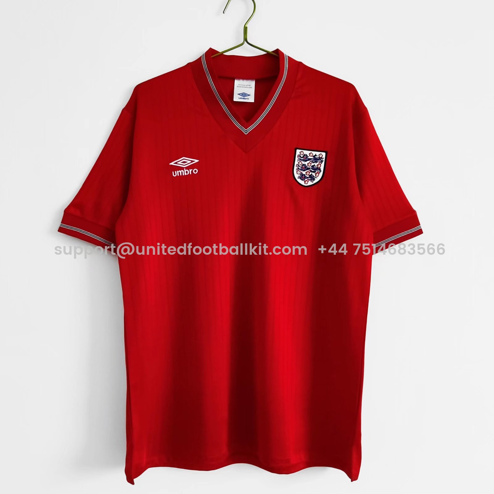 Unitedfootballkit.com | Retro England 1984-87 Away Stadium Jersey -Customize Name, Number and Patch | Worldwide Shipping