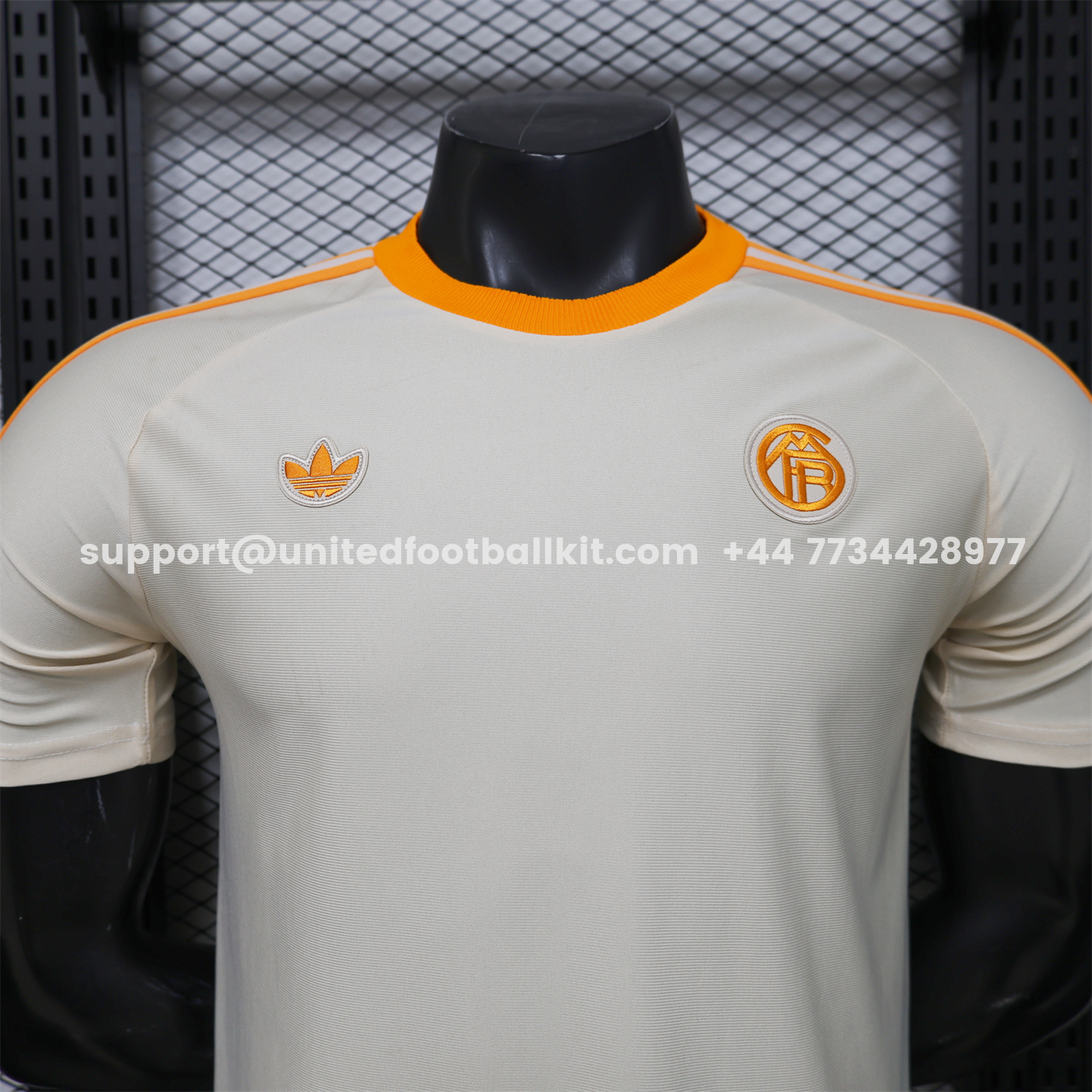 Unitedfootballkit.com | Bayern Munich 25-26 Off-white Casual Jersey - Player Version -Customize Name, Number and Patch | Worldwide Shipping