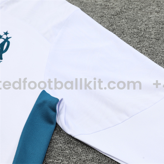 Unitedfootballkit.com | Marseille 24-25 Long Sleeve Training Set - White -Customize Name, Number and Patch | Worldwide Shipping