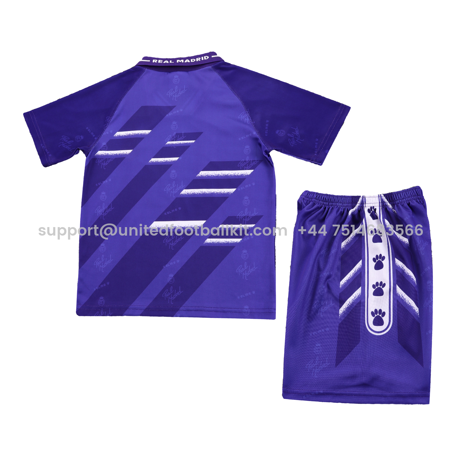 Unitedfootballkit.com | Retro Real Madrid 1994-96 Away Kids Kit -Customize Name, Number and Patch | Worldwide Shipping