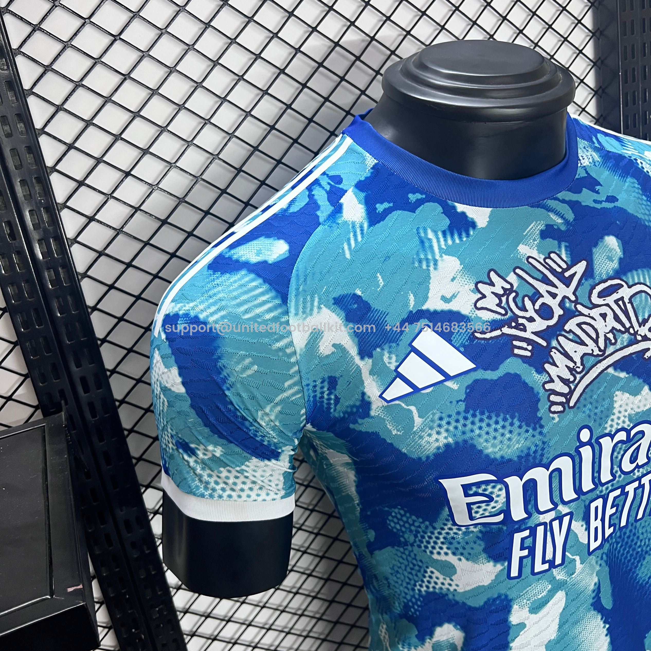 Unitedfootballkit.com | Real Madrid 24-25 Blue Watercolor Special Edition Jersey - Player Version -Customize Name, Number and Patch | Worldwide Shipping