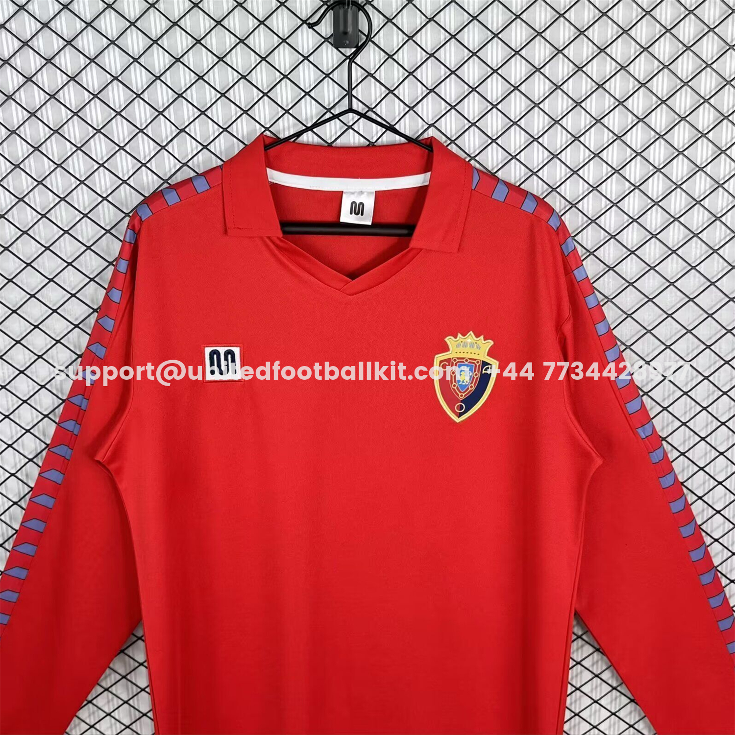 Unitedfootballkit.com | Retro Osasuna 1983-84 Home Long Sleeves Jersey -Customize Name, Number and Patch | Worldwide Shipping