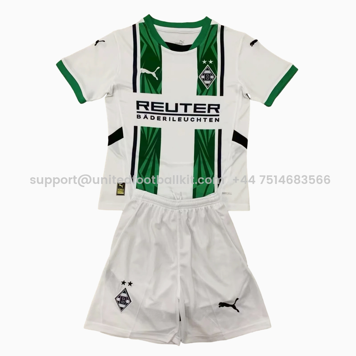 Unitedfootballkit.com | Borussia Mönchengladbach 24-25 Home Kids Kit -Customize Name, Number and Patch | Worldwide Shipping