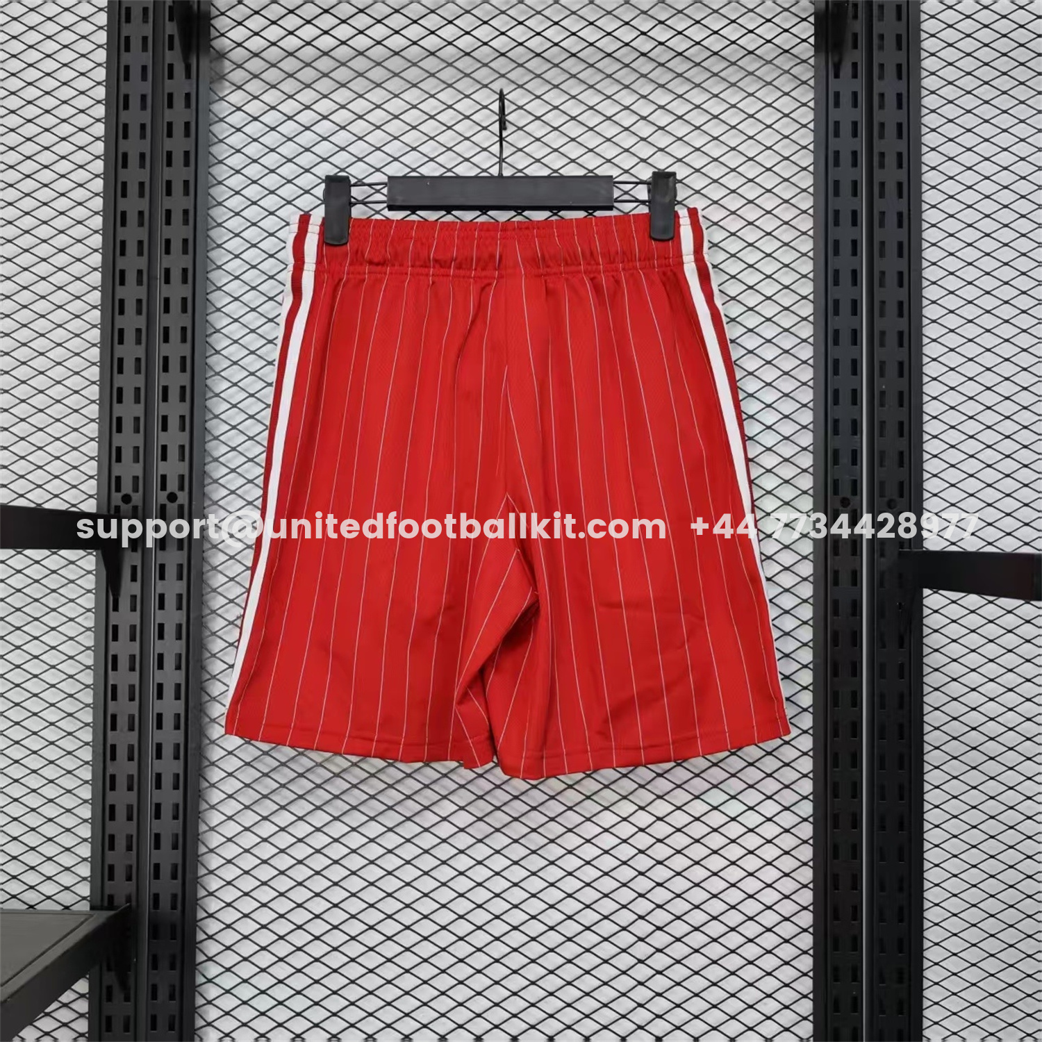 Unitedfootballkit.com | Manchester United 25-26 Trefoil Red Travel Shorts - Player Version -Customize Name, Number and Patch | Worldwide Shipping