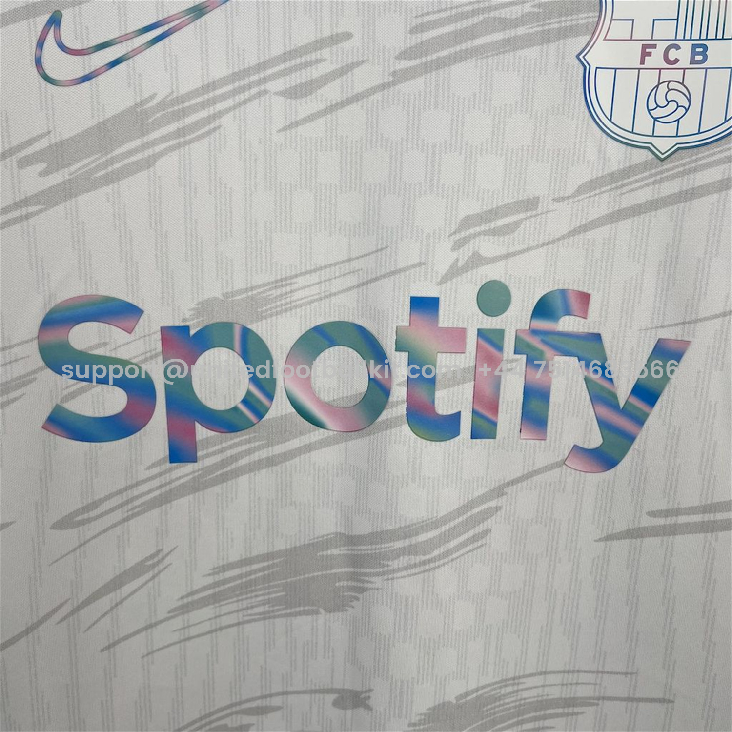 Unitedfootballkit.com | Barcelona 25-26 Colored Cuffs White Jersey - Fans Version -Customize Name, Number and Patch | Worldwide Shipping