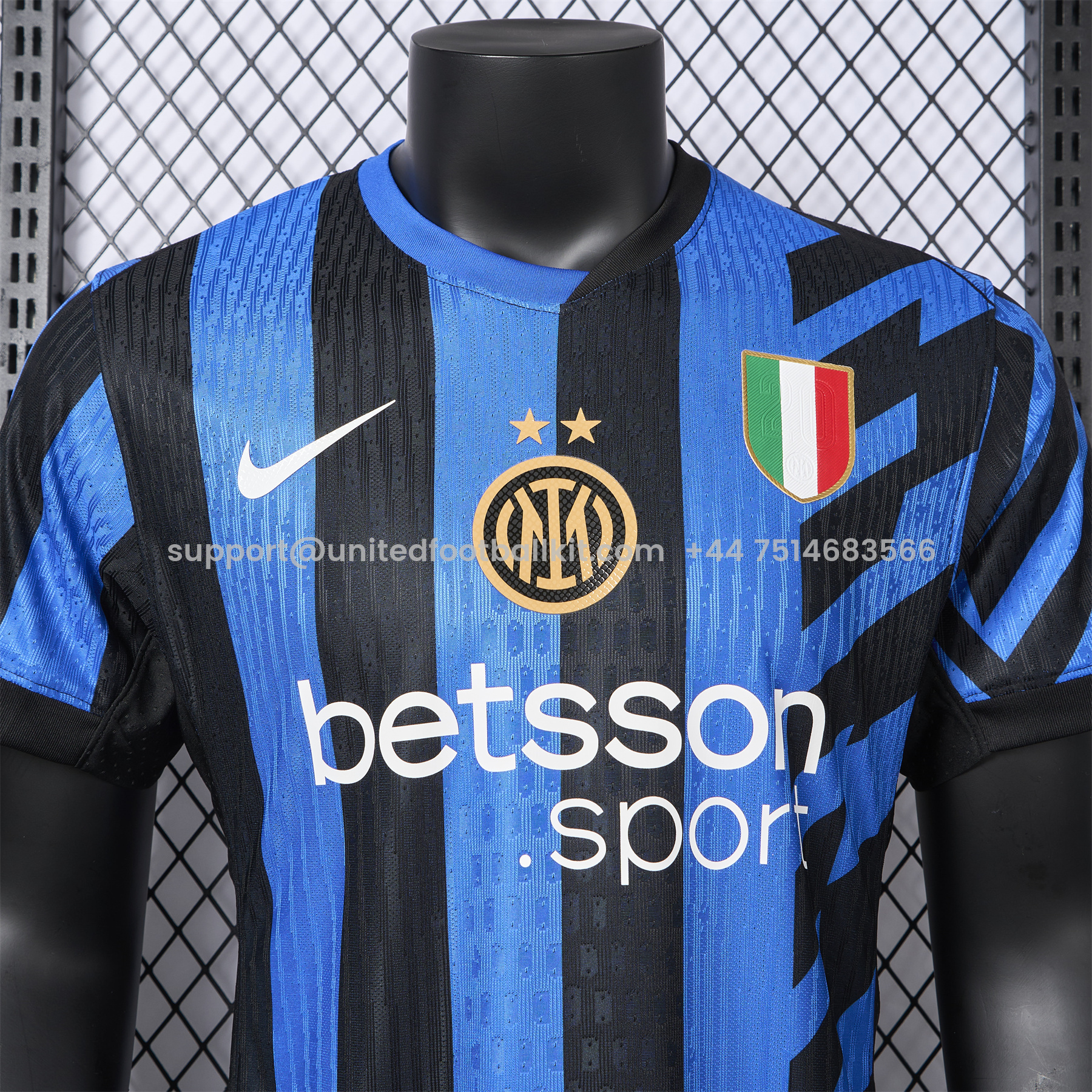 Unitedfootballkit.com | Inter Milan 24-25 Home Stadium Jersey - Player Version -Customize Name, Number and Patch | Worldwide Shipping