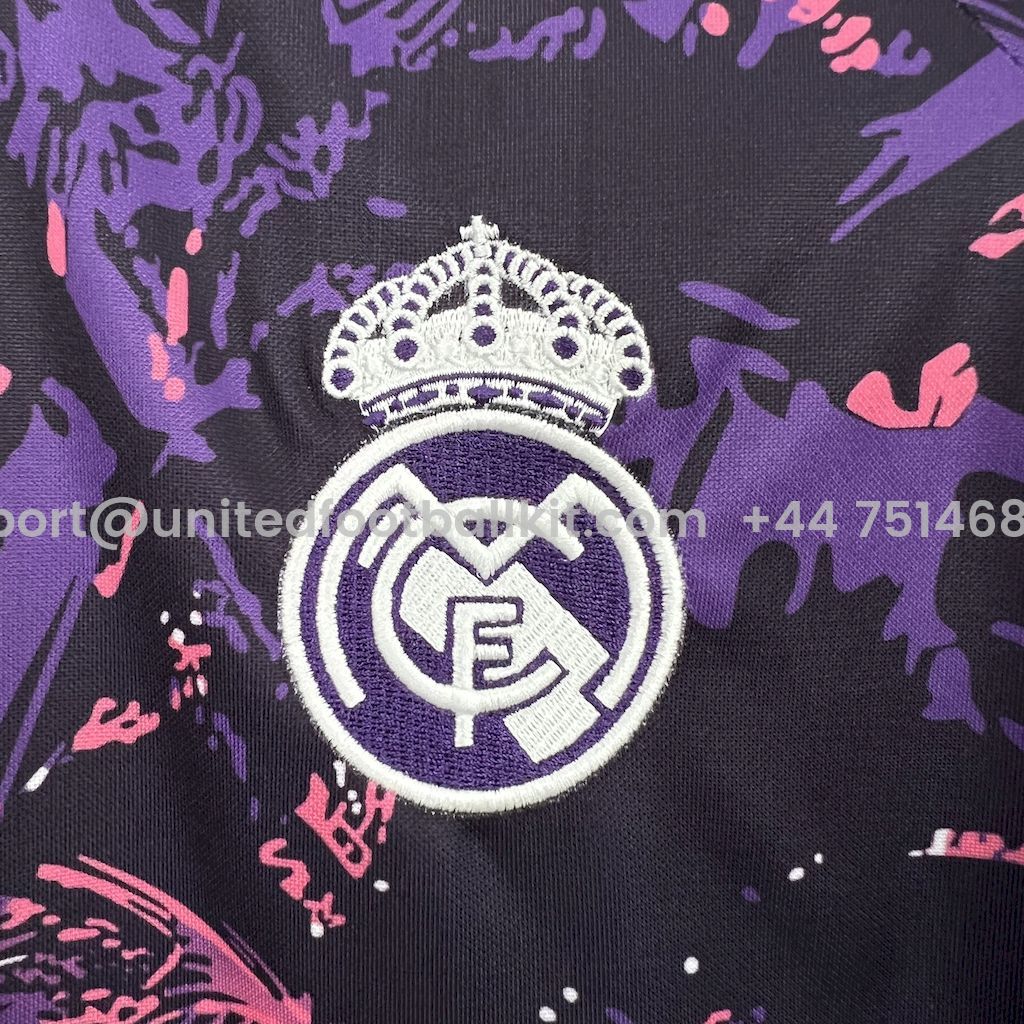 Unitedfootballkit.com | Real Madrid 24-25 Pink & Purple & Black Special Edition Jersey -Customize Name, Number and Patch | Worldwide Shipping