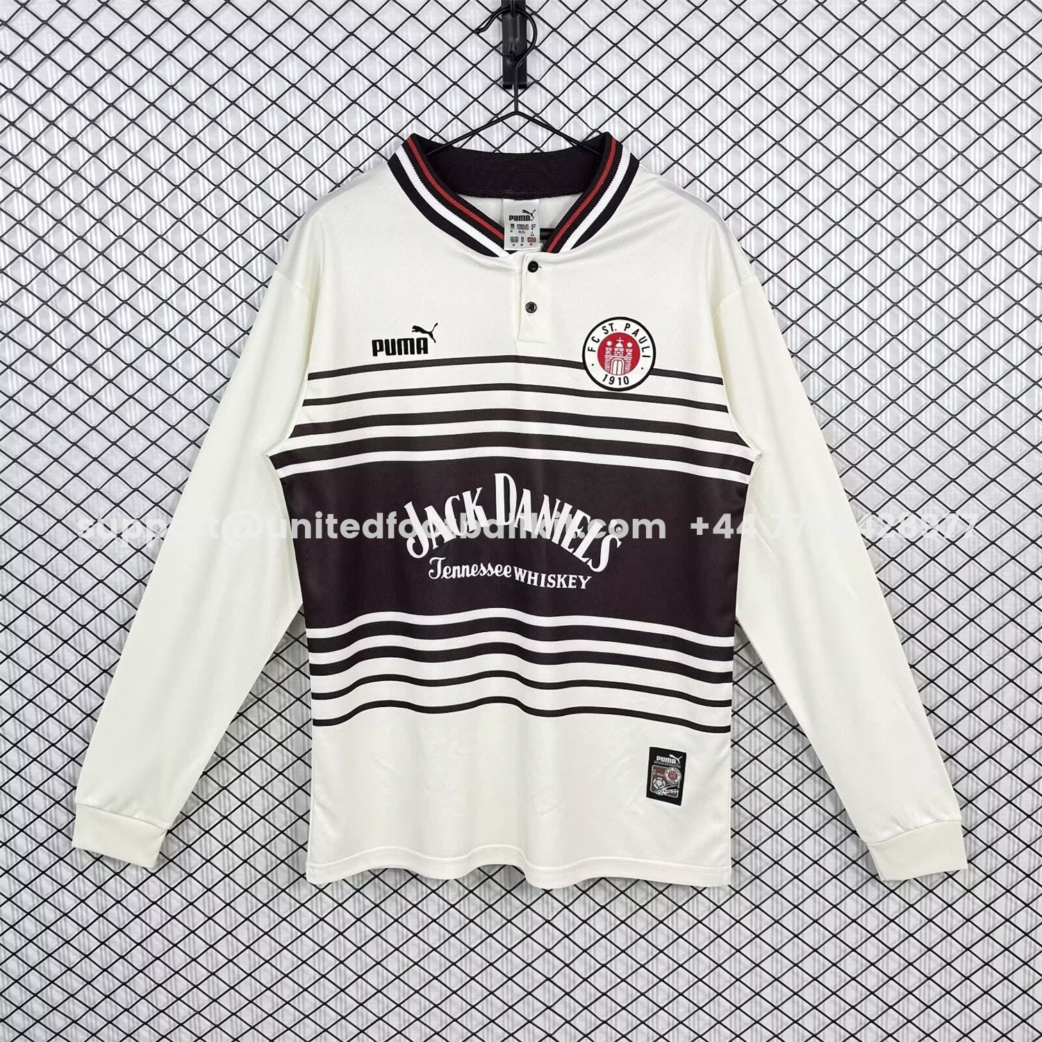 Unitedfootballkit.com | Retro St. Pauli 1997-98 Home Long Sleeves Jersey -Customize Name, Number and Patch | Worldwide Shipping