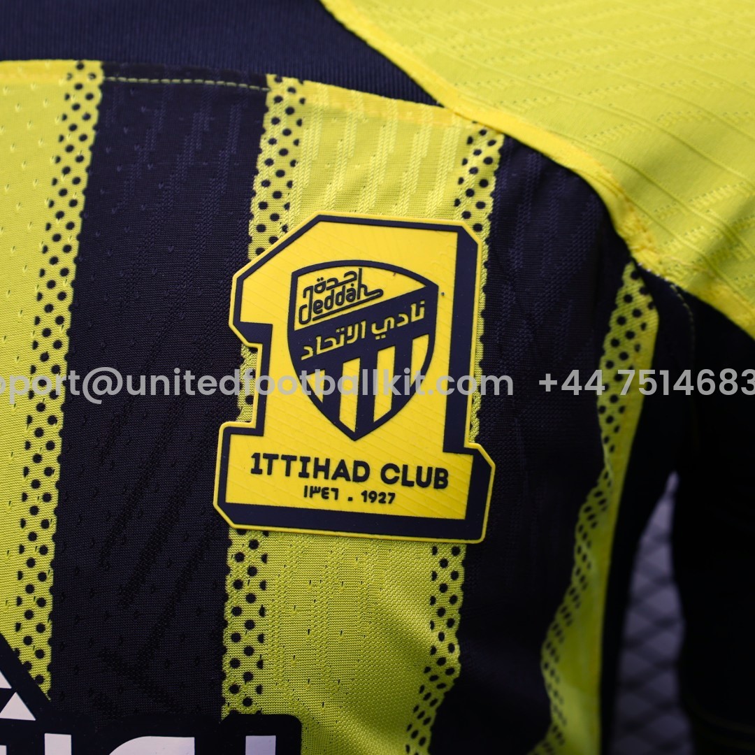 Unitedfootballkit.com | Al Ittihad Jeddah United 24-25 Home Jersey - Player Version -Customize Name, Number and Patch | Worldwide Shipping