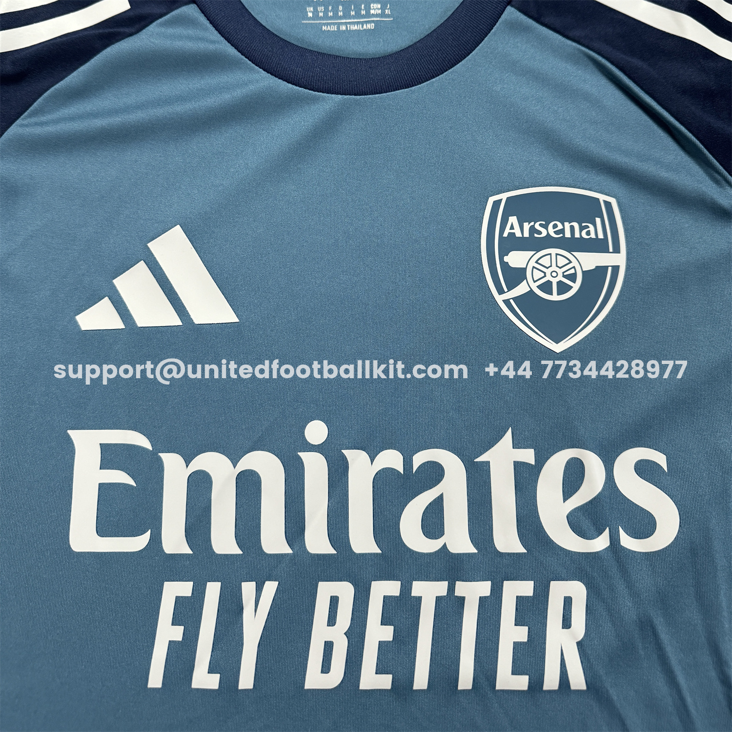 Unitedfootballkit.com | Arsenal 25-26 Blue Grey Training Jersey - Fans Version -Customize Name, Number and Patch | Worldwide Shipping