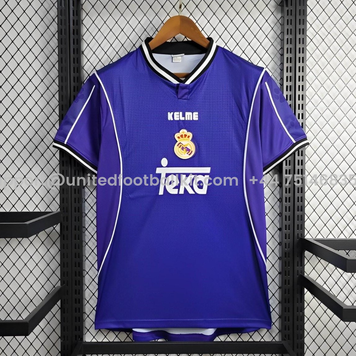 Unitedfootballkit.com | Retro Real Madrid 1997-98 Away Jersey -Customize Name, Number and Patch | Worldwide Shipping