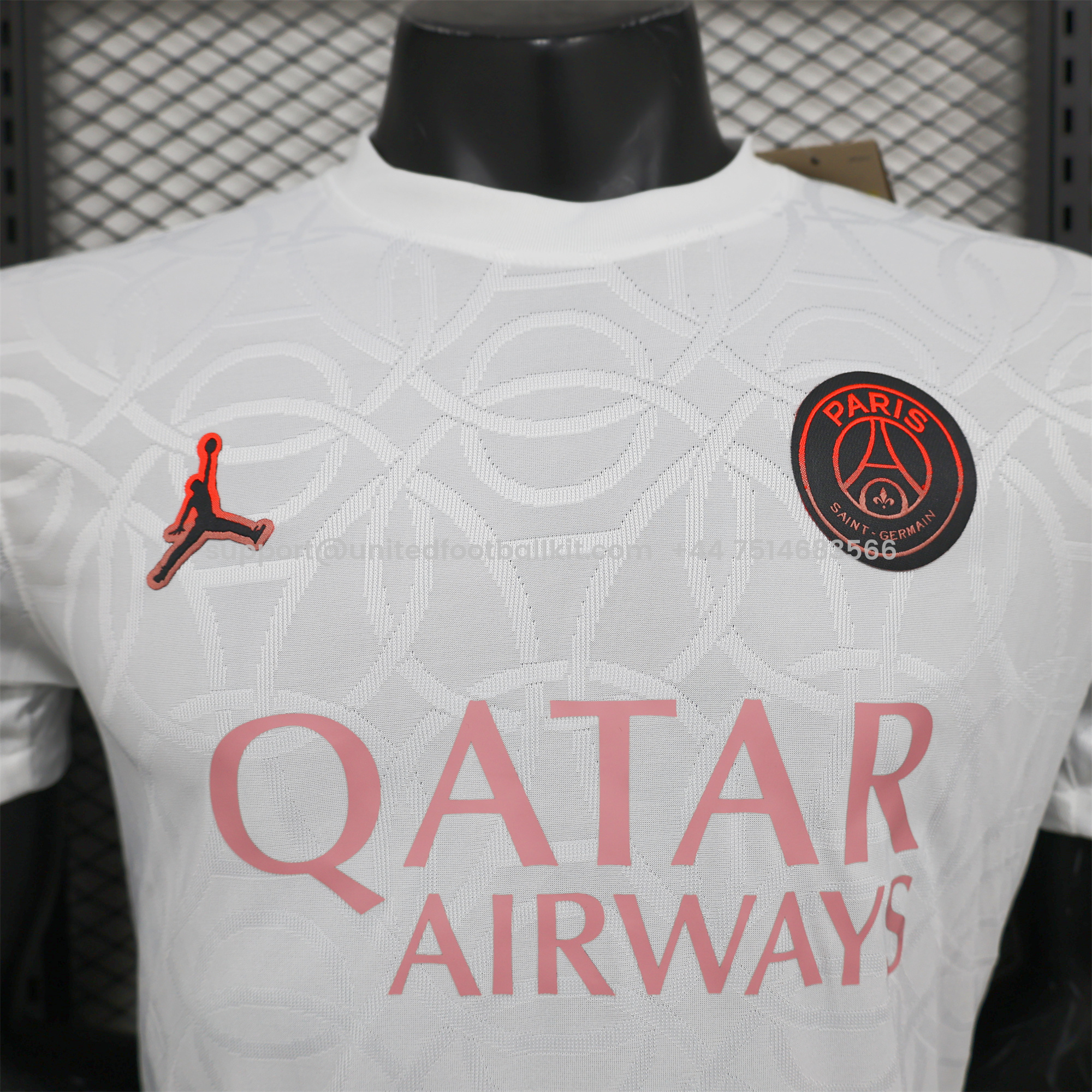 Unitedfootballkit.com | Paris Saint-Germain PSG X JD 24-25 Third Pre-Match White Jersey - Player Version -Customize Name, Number and Patch | Worldwide Shipping