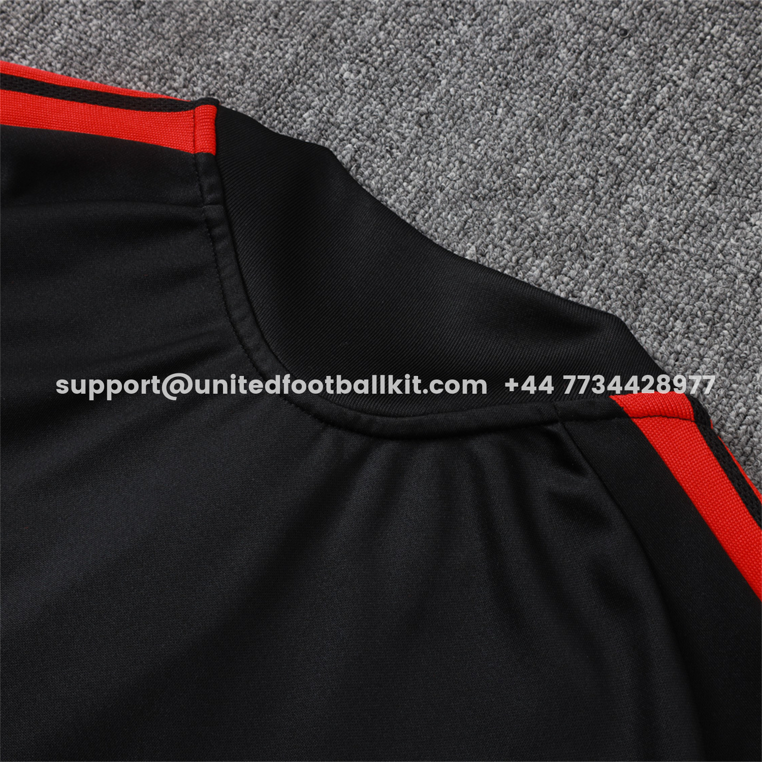 Unitedfootballkit.com | Arsenal 26-27 Jacket Training Tracksuit - Red Edge Black Jackets & Pants -Customize Name, Number and Patch | Worldwide Shipping