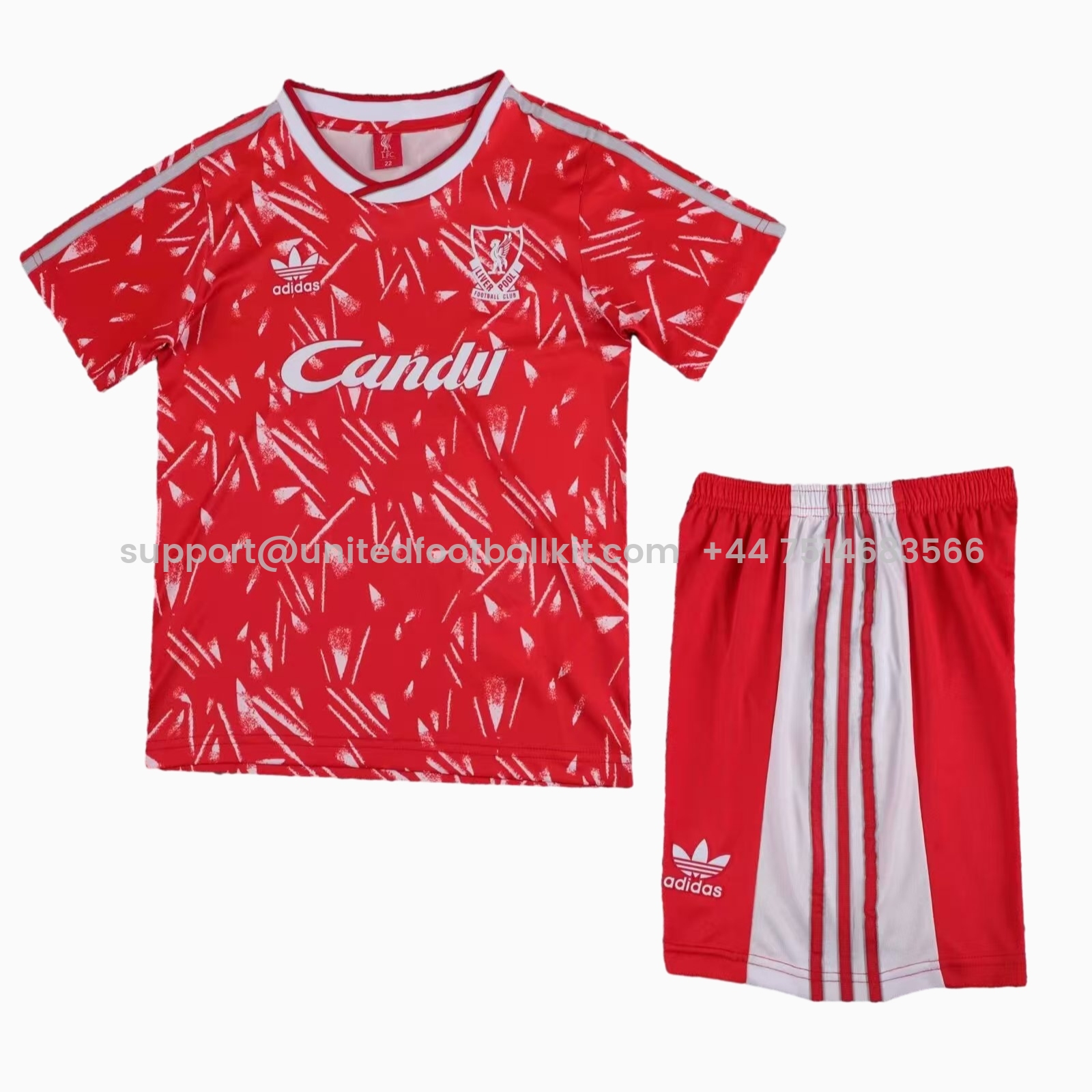 Unitedfootballkit.com | Retro Liver.pool 1989-91 Home Kids Kit -Customize Name, Number and Patch | Worldwide Shipping