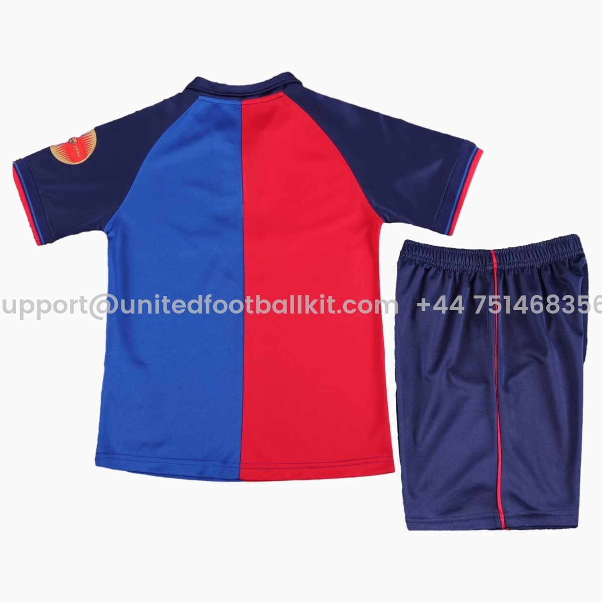Unitedfootballkit.com | Retro Barcelona 99-00 Home 100th anniversary Kids Kit -Customize Name, Number and Patch | Worldwide Shipping