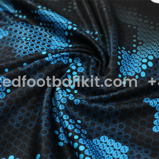 Unitedfootballkit.com | Napoli 24-25 Long Sleeve Training Set - Black Blue -Customize Name, Number and Patch | Worldwide Shipping