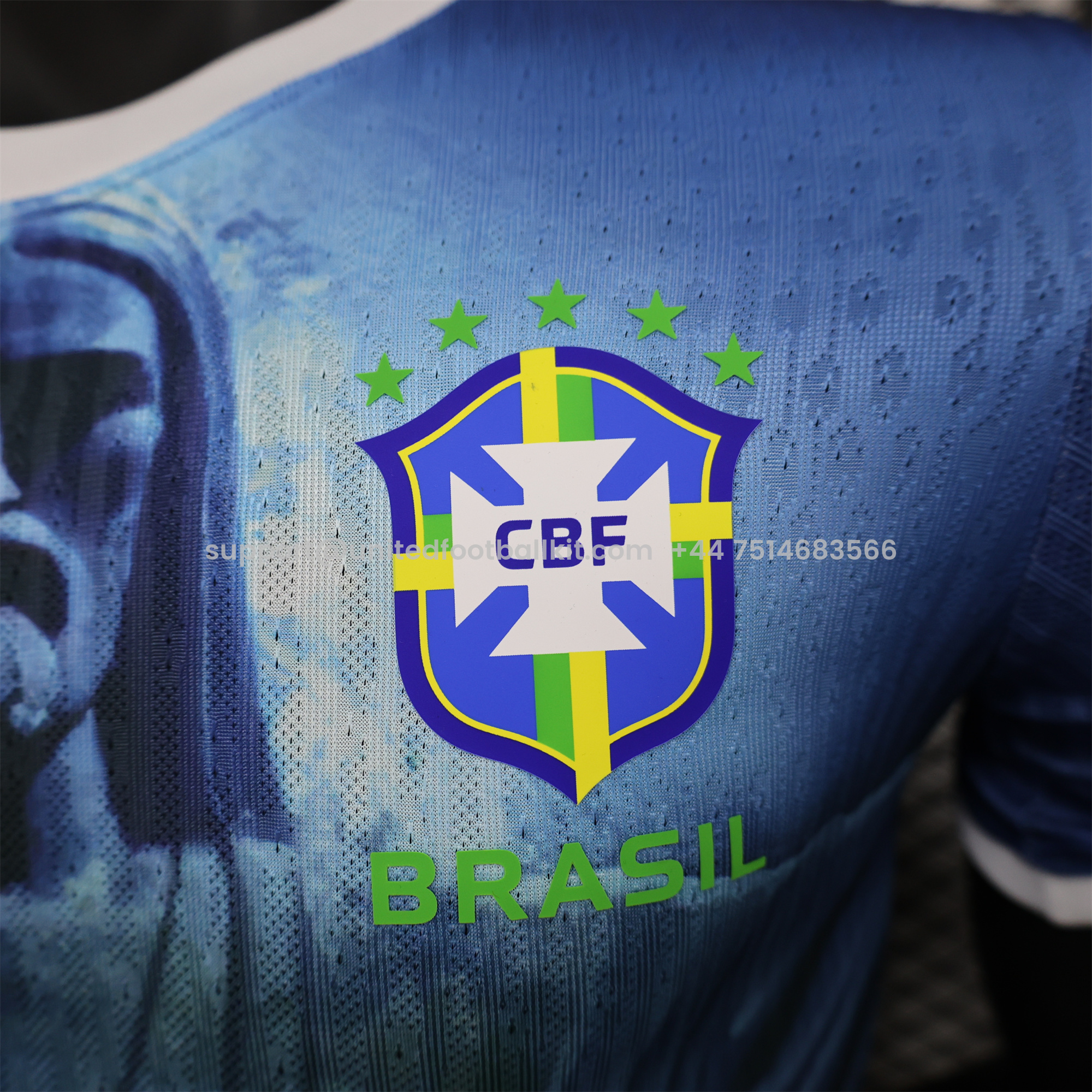 Unitedfootballkit.com | Brazil 2024 Blue Christ the Redeemer Statue Jersey - Player Version -Customize Name, Number and Patch | Worldwide Shipping