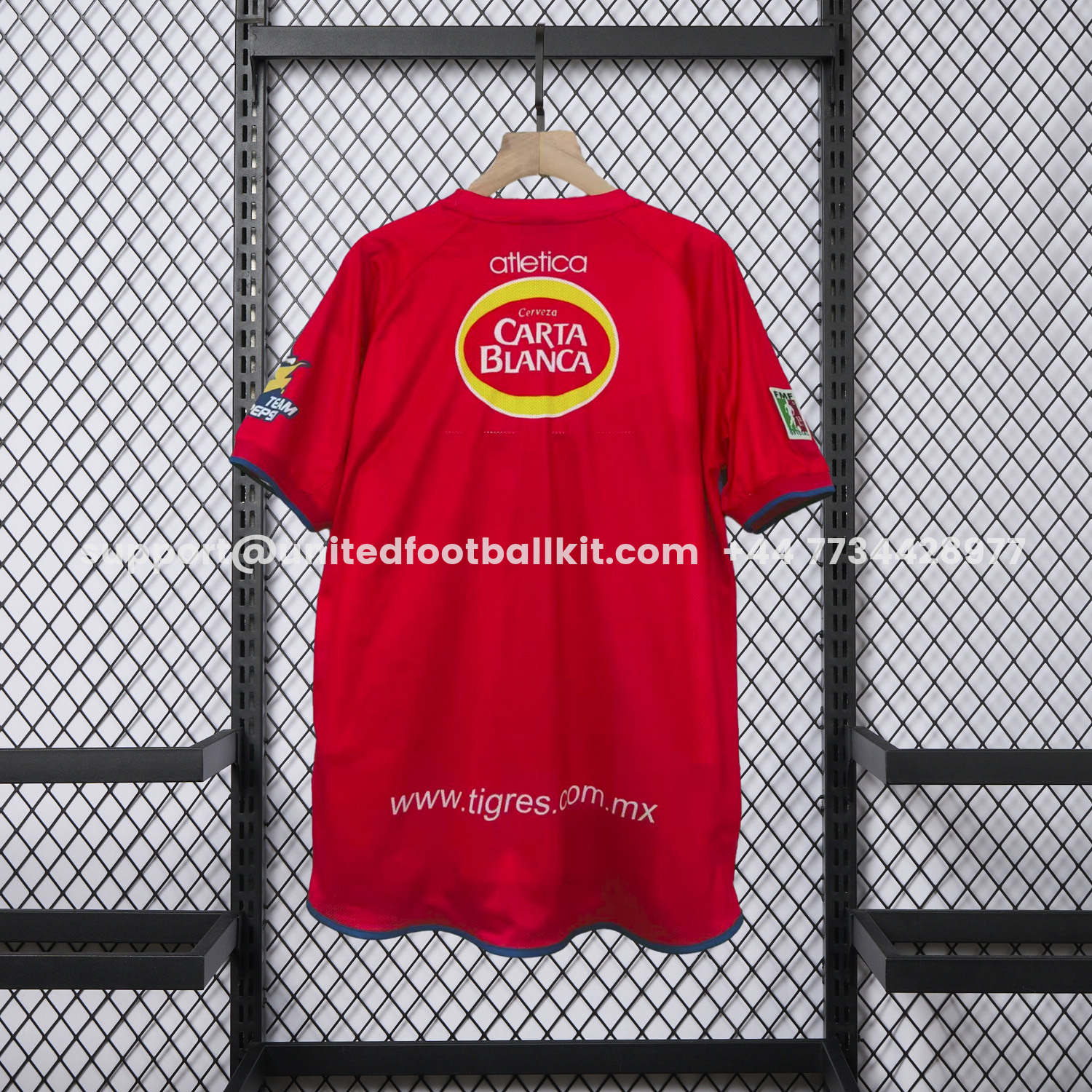 Unitedfootballkit.com | Retro Tigres UANL 2002-03 Away Red Jersey -Customize Name, Number and Patch | Worldwide Shipping