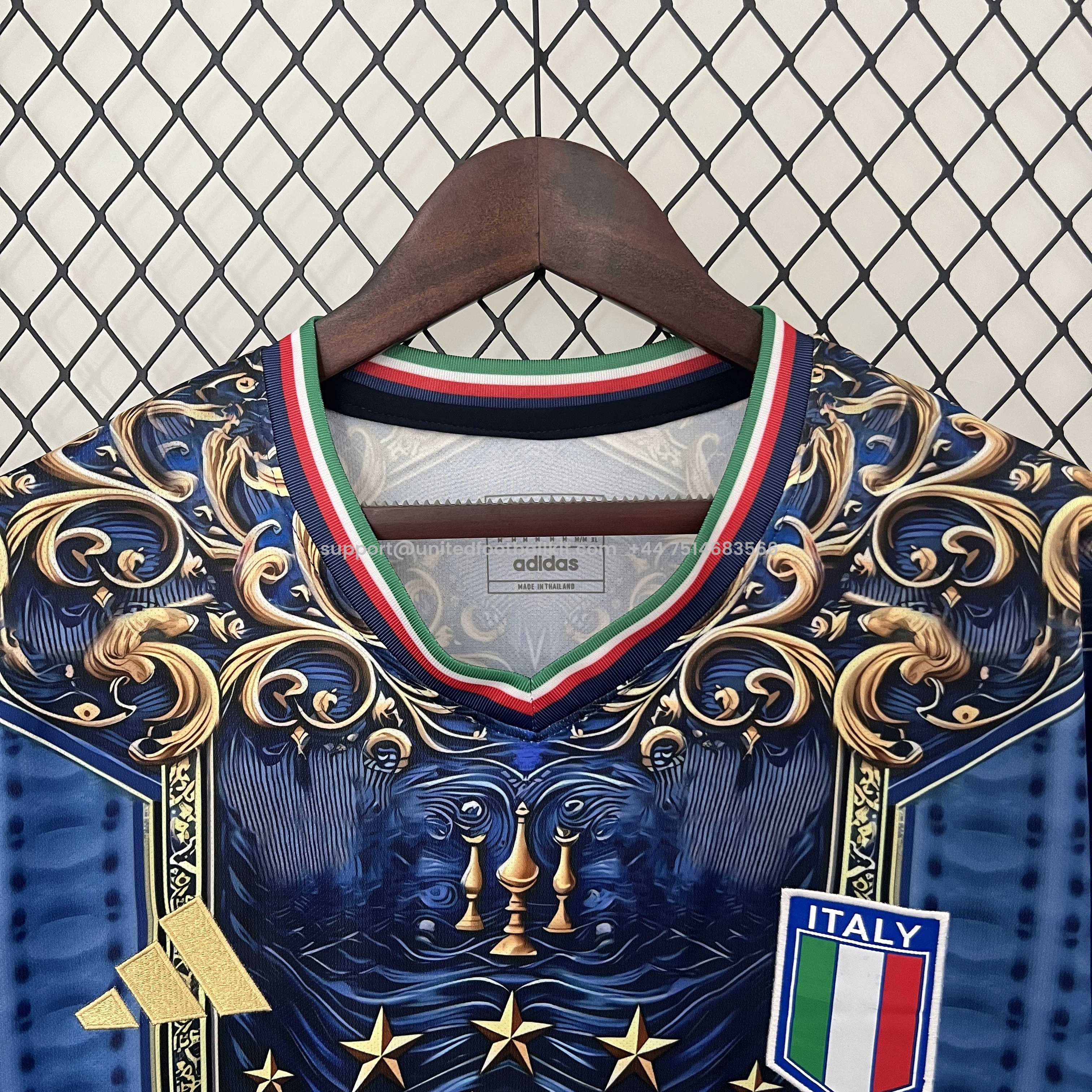 Unitedfootballkit.com | Italy 2024 Blue Mural Special Edition Jersey - Fans Version -Customize Name, Number and Patch | Worldwide Shipping