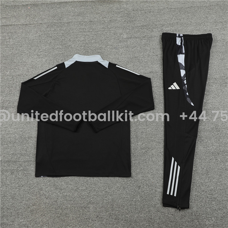 Unitedfootballkit.com | Manchester United 24-25 Kids Long Sleeve Training Set - Black -Customize Name, Number and Patch | Worldwide Shipping