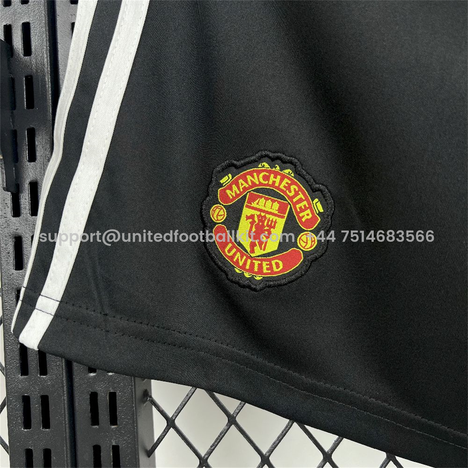 Unitedfootballkit.com | Manchester United 25-26 Home Black Shorts - Fans Version -Customize Name, Number and Patch | Worldwide Shipping