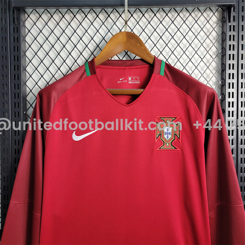 Unitedfootballkit.com | Retro Portugal 16-17 Home Stadium Long Sleeve Jersey -Customize Name, Number and Patch | Worldwide Shipping