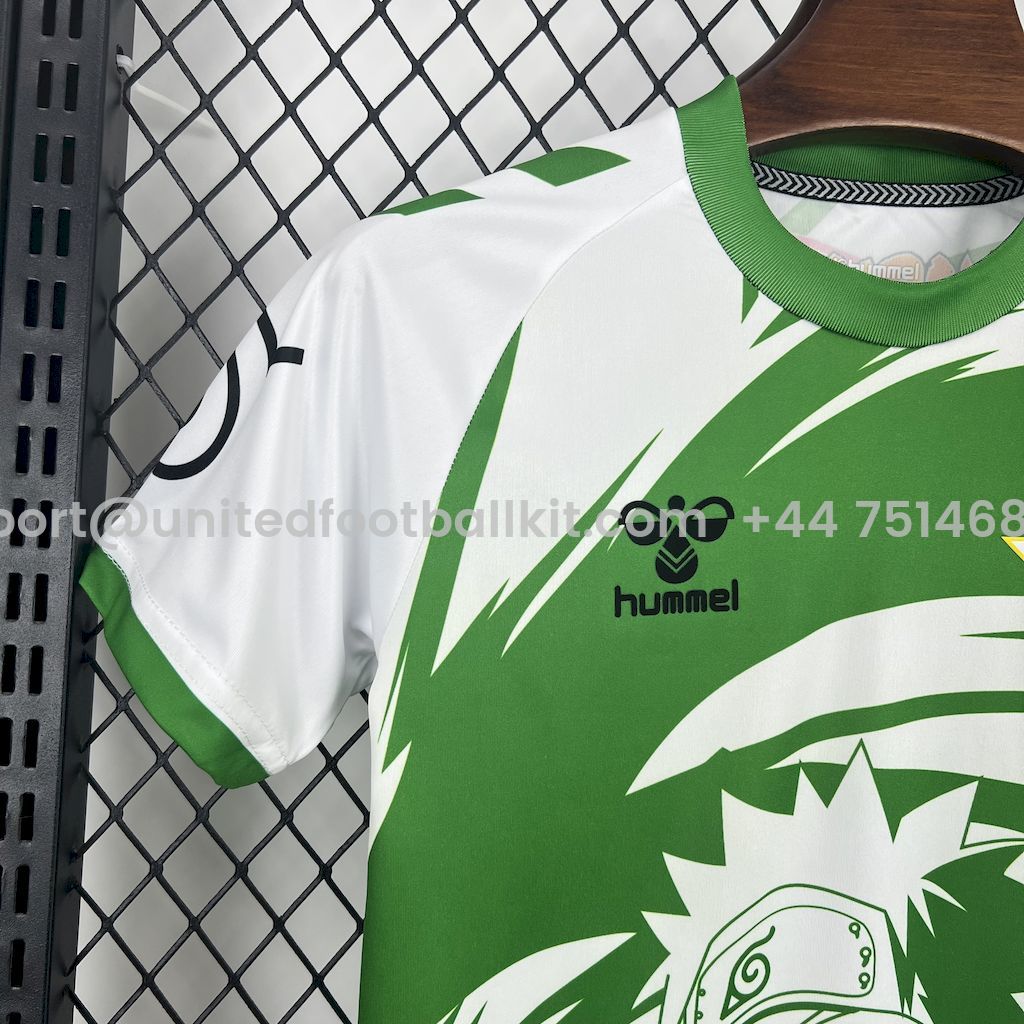 Unitedfootballkit.com | Real Betis 25-26 NARUTO Special Edition Kids Kit -Customize Name, Number and Patch | Worldwide Shipping