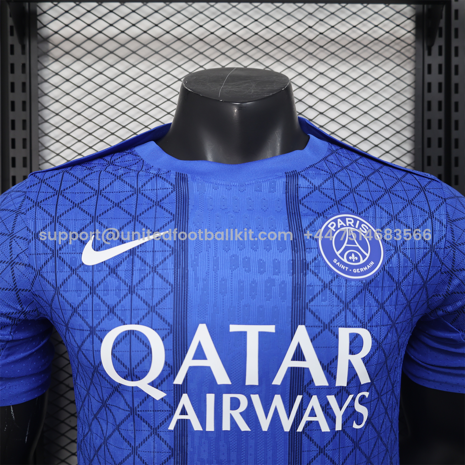 Unitedfootballkit.com | Paris Saint-Germain PSG 25-26 Blue Pre-Match Training Jersey - Player Version -Customize Name, Number and Patch | Worldwide Shipping