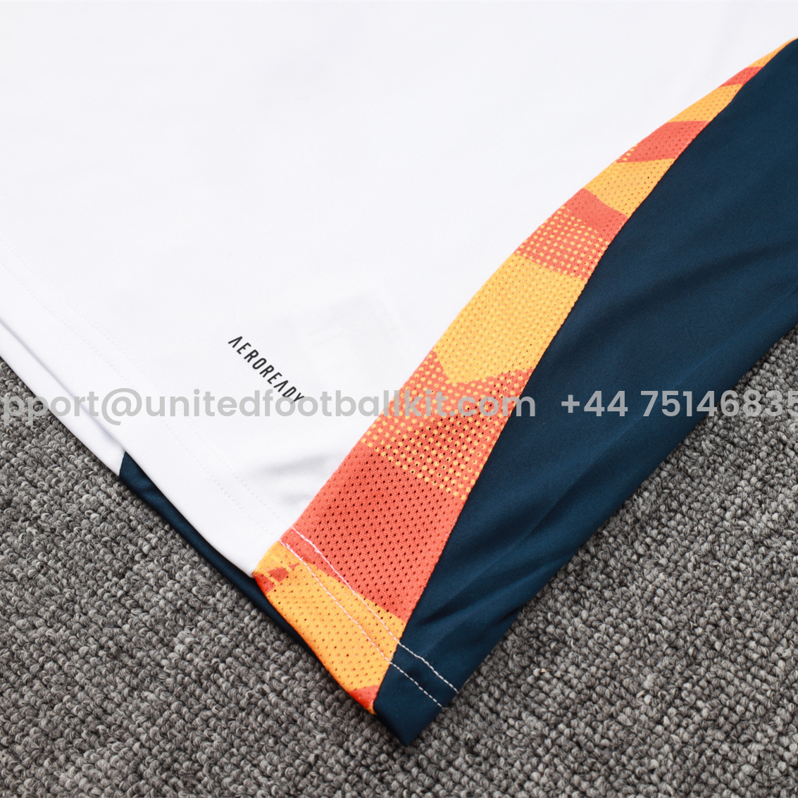 Unitedfootballkit.com | Real Madrid 24-25 Vest Training Set - White -Customize Name, Number and Patch | Worldwide Shipping