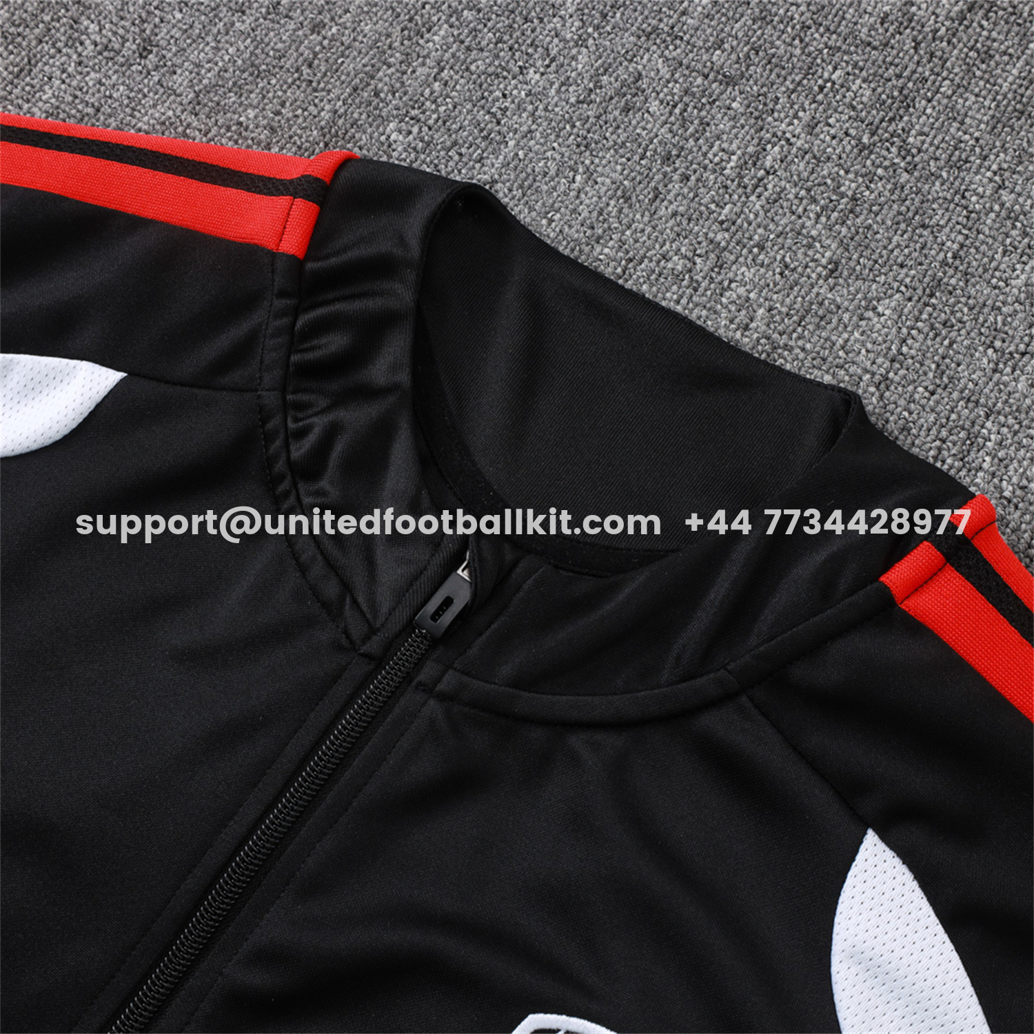 Unitedfootballkit.com | Arsenal 26-27 Jacket Training Tracksuit - Red Edge Black Jackets & Pants -Customize Name, Number and Patch | Worldwide Shipping