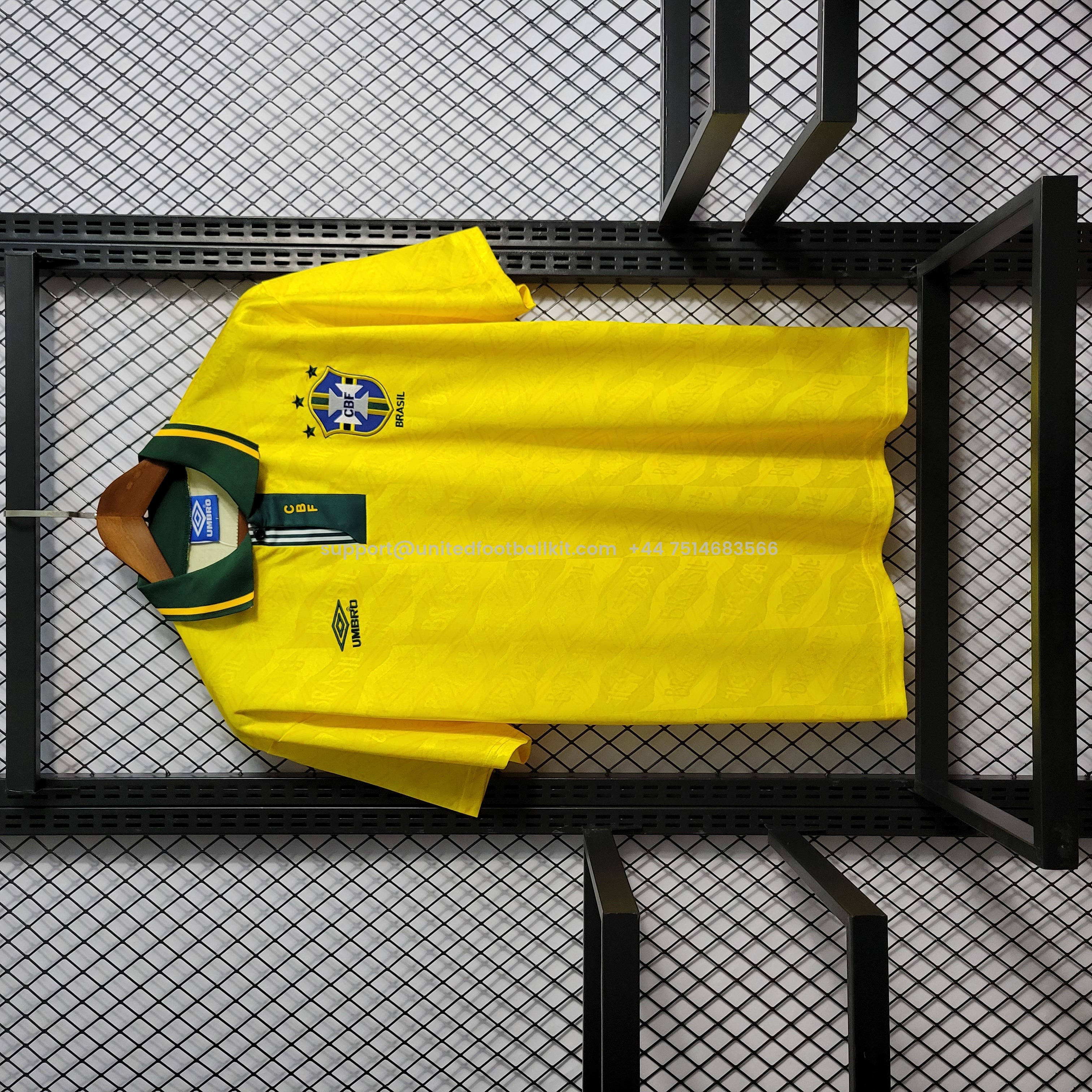 Unitedfootballkit.com | Retro Brazil 1991-93 Home Stadium Jersey -Customize Name, Number and Patch | Worldwide Shipping