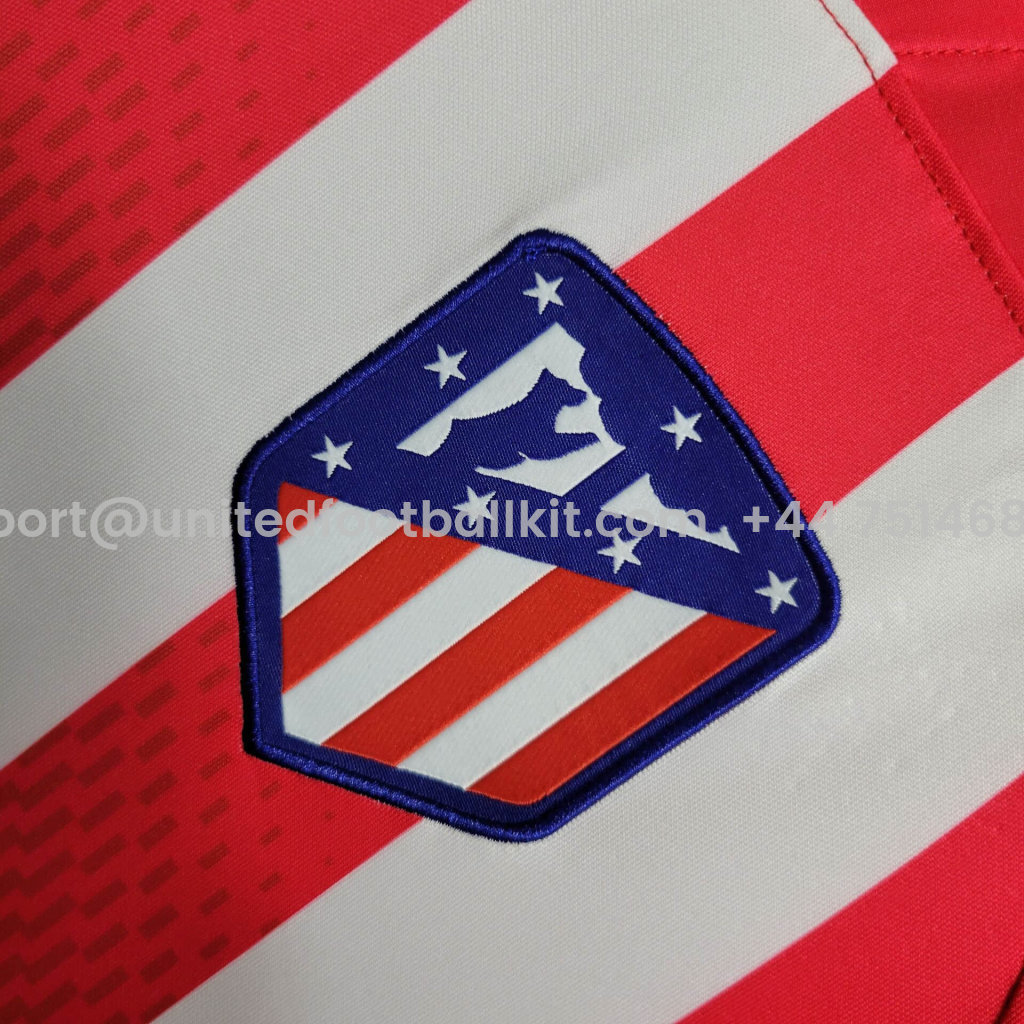 Unitedfootballkit.com | Atletico Madrid 23-24 Home Stadium Jersey - Fans Version -Customize Name, Number and Patch | Worldwide Shipping