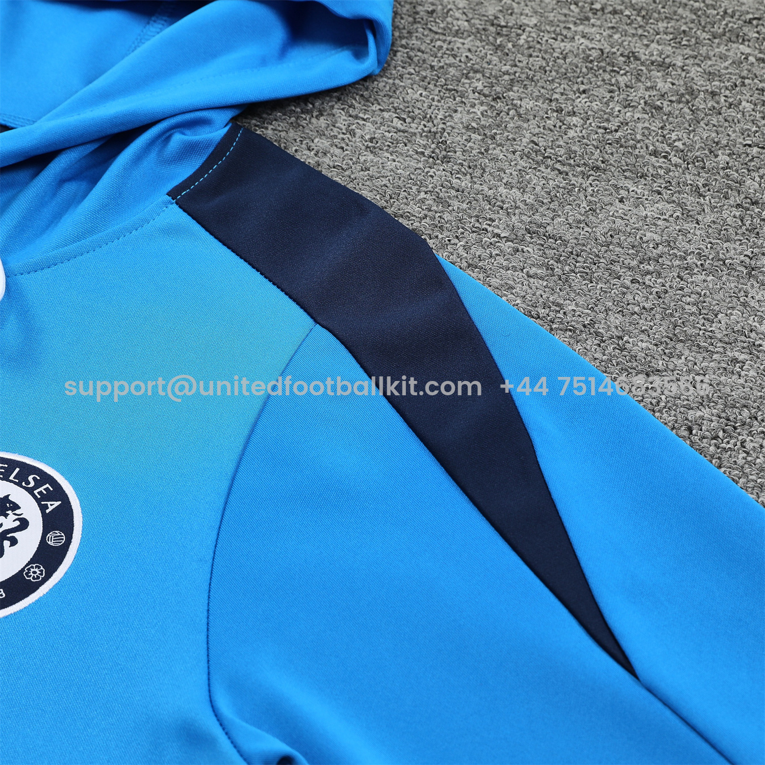Unitedfootballkit.com | C.H.E.L.S.E.A 24-25 Training Hoodie Set - Blue Hoodie and Deep Blue Pants -Customize Name, Number and Patch | Worldwide Shipping