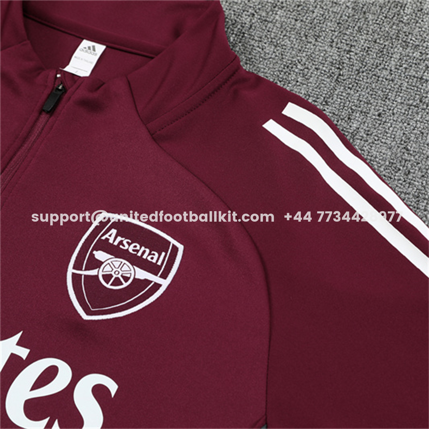 Unitedfootballkit.com | Arsenal 25-26 Long Sleeve Training Set - Wine Red Top & Grey Pants -Customize Name, Number and Patch | Worldwide Shipping