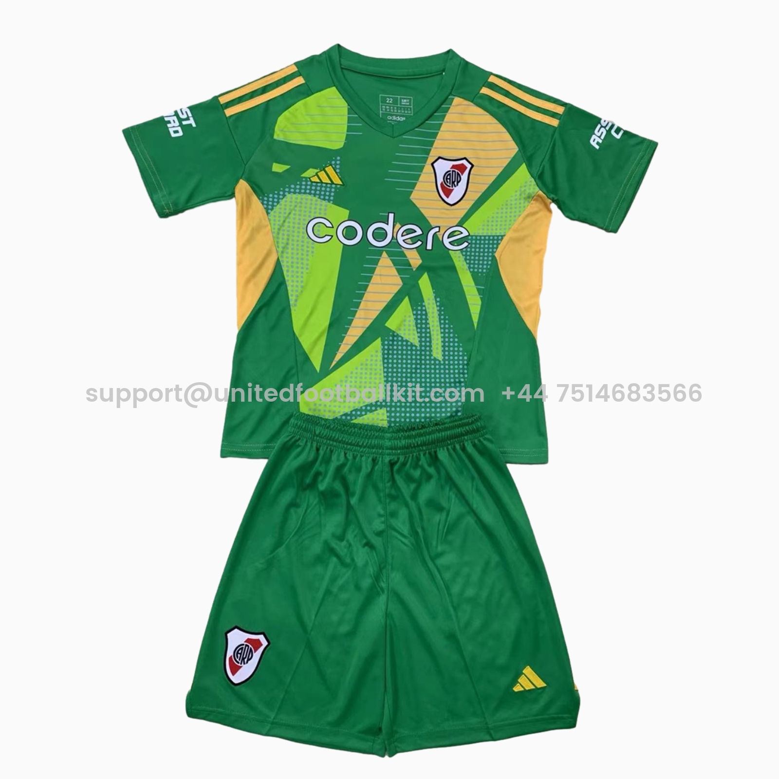 Unitedfootballkit.com | River Plate 24-25 Fruit Green GK Men's Adult Jersey Set - Fans Version -Customize Name, Number and Patch | Worldwide Shipping