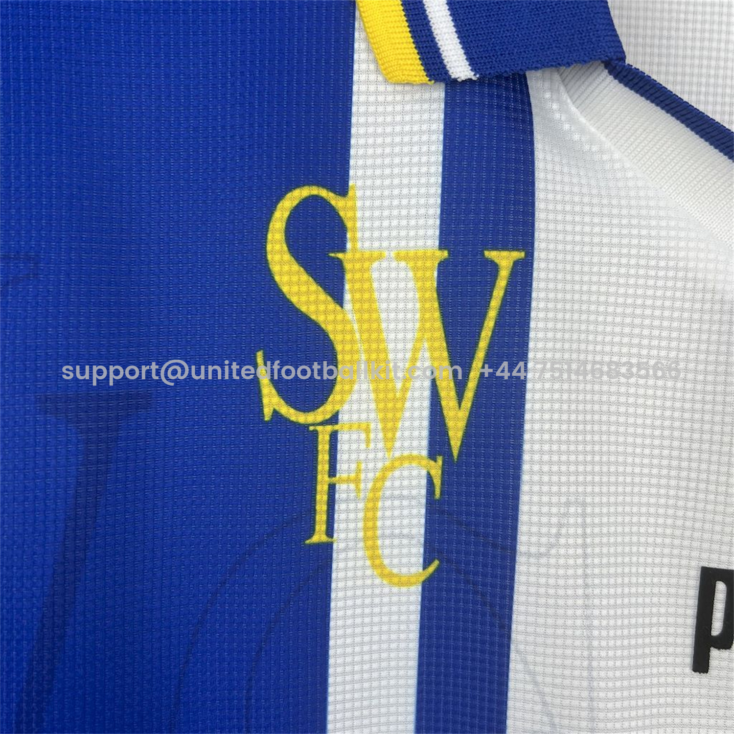 Unitedfootballkit.com | Retro Sheffield Wednesday 1996-97 Home Jersey -Customize Name, Number and Patch | Worldwide Shipping