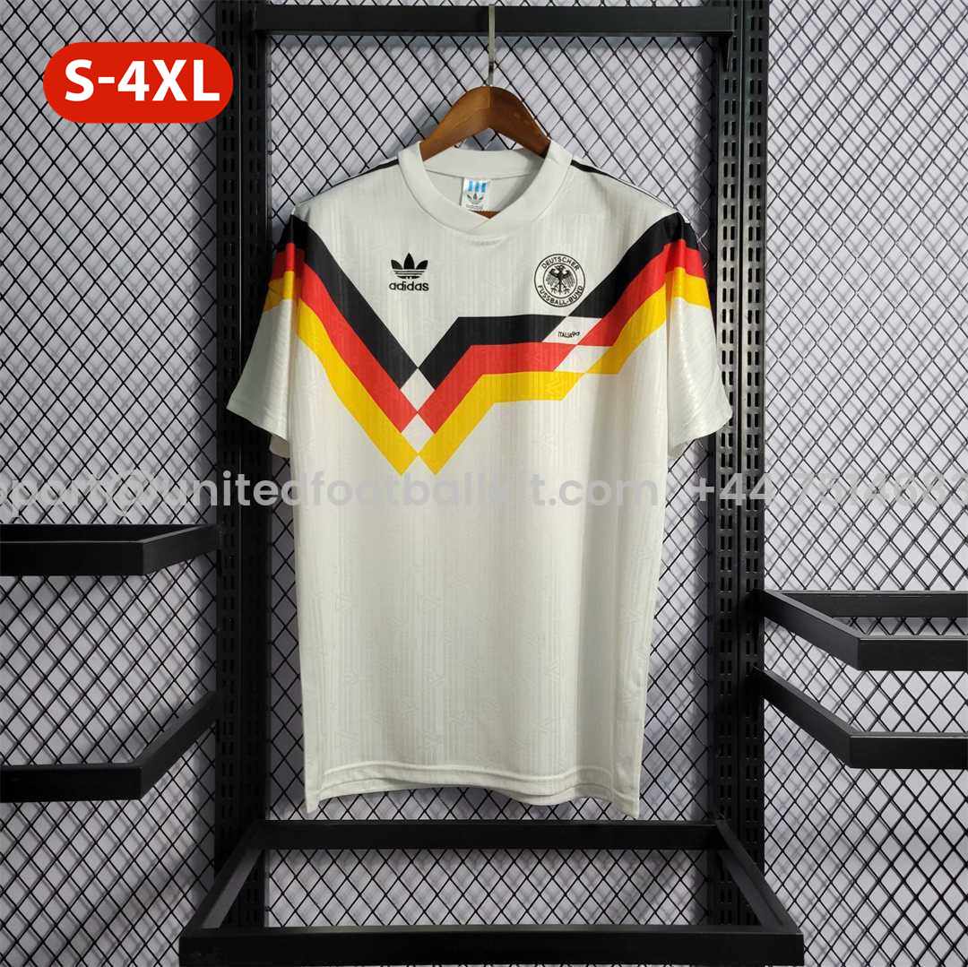 Unitedfootballkit.com | Retro Germany 1990 Home Stadium Jersey -Customize Name, Number and Patch | Worldwide Shipping