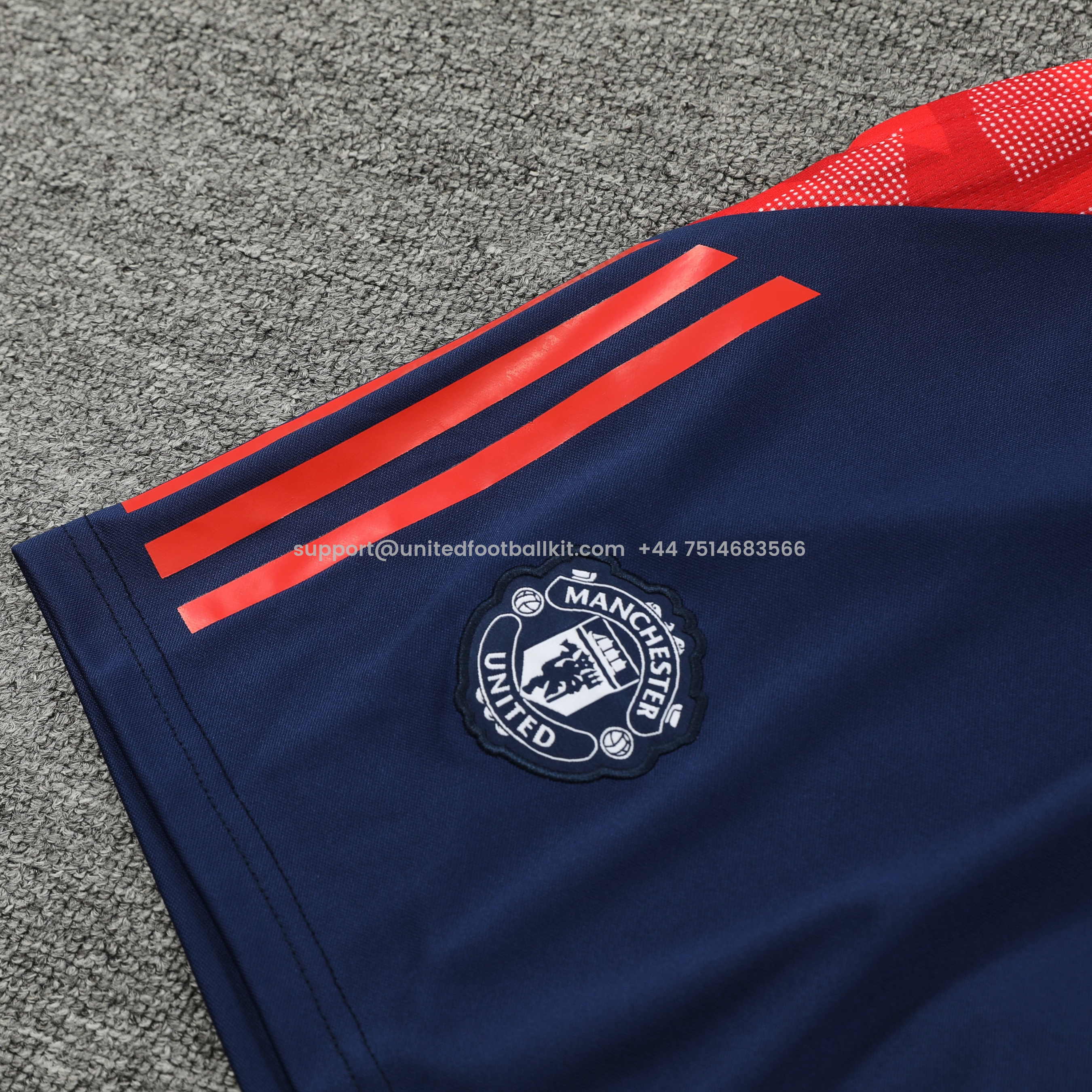 Unitedfootballkit.com | Manchester United 24-25 Vest Training Set - Deep Blue -Customize Name, Number and Patch | Worldwide Shipping