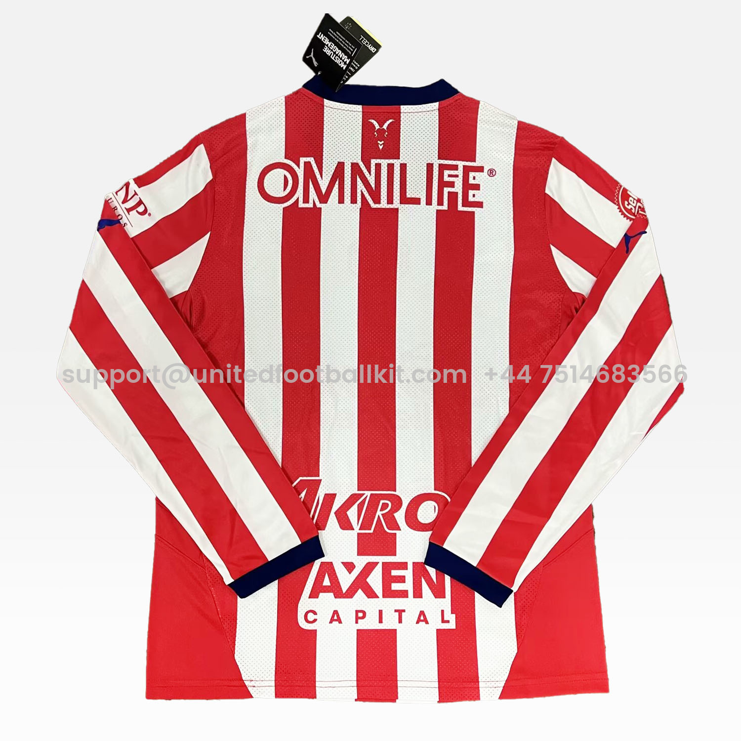 Unitedfootballkit.com | Chivas de Guadalajara 24-25 Home Long Sleeve Jersey - Fans Version -Customize Name, Number and Patch | Worldwide Shipping